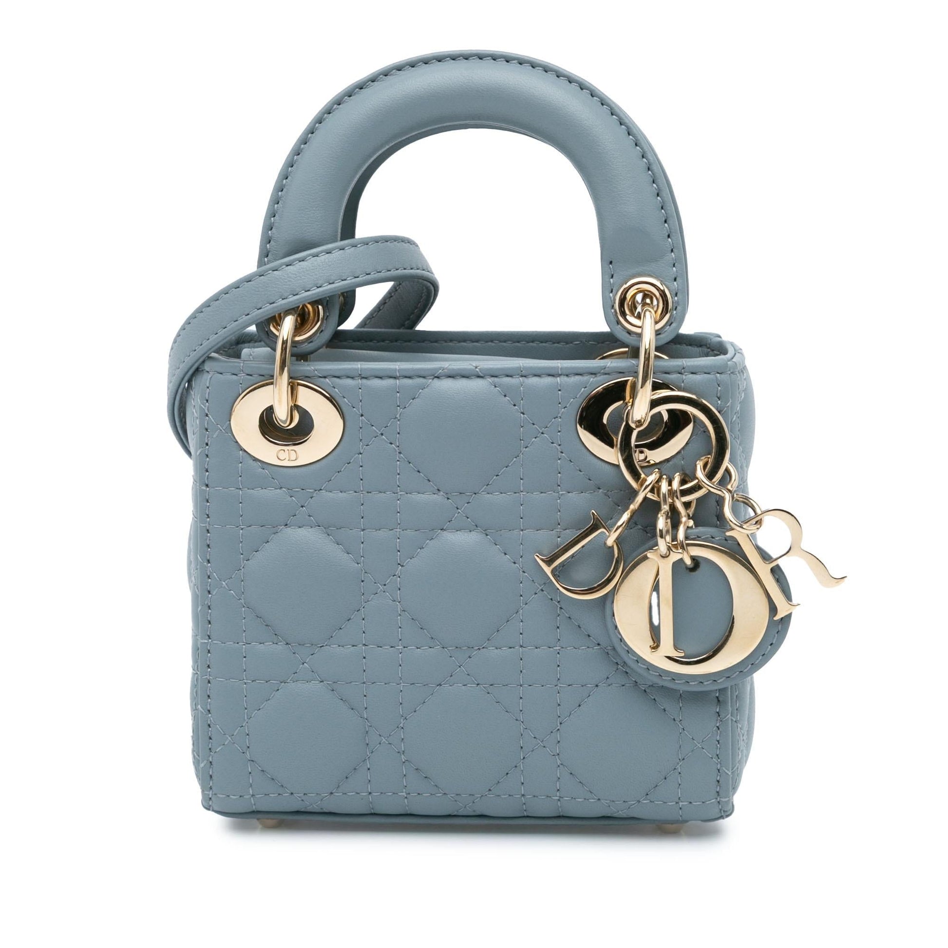Dior Cannage Lady Satchel Bag Lambskin Micro Cannage Lady Dior