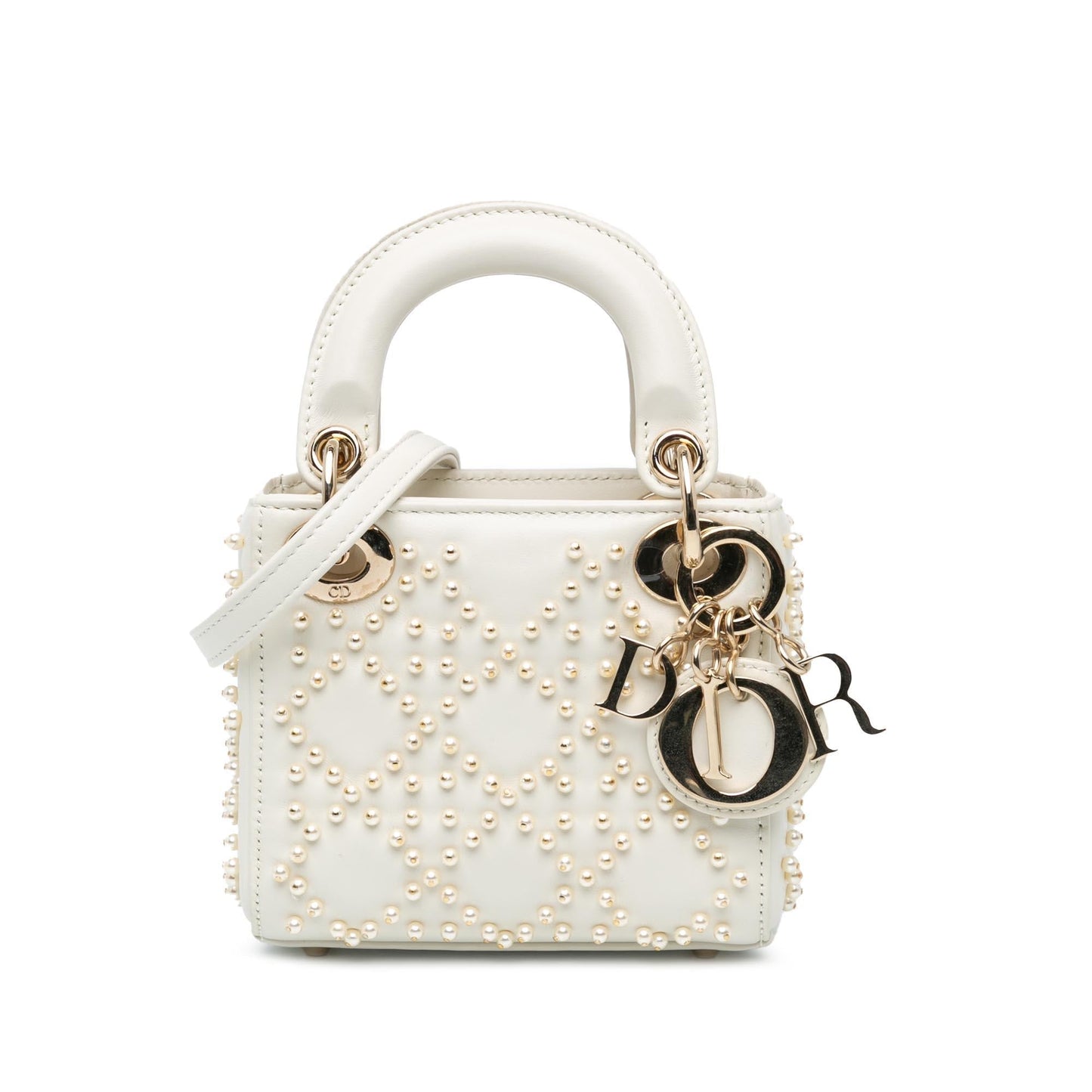 Dior Cannage Pearl Lady Shg Y2Miah Satchel Bag Lambskin Micro
