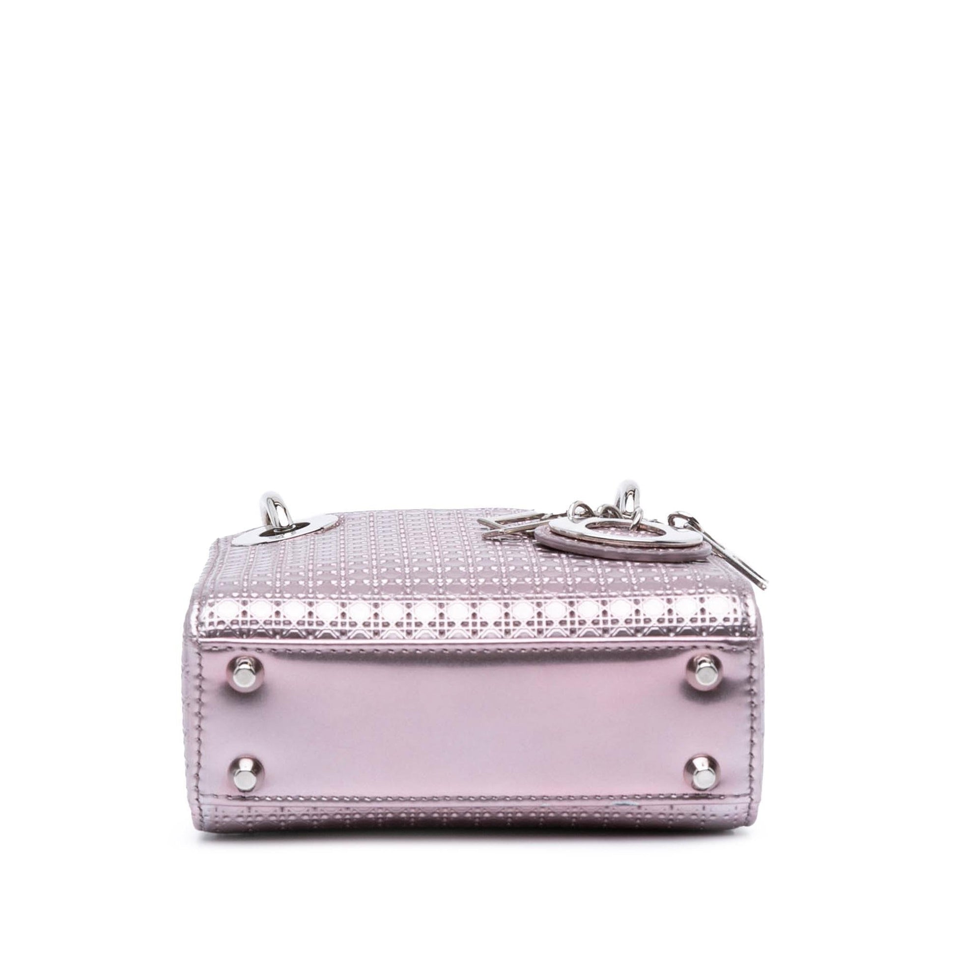 Dior Metallic Microcannage Lady Satchel Bag Patent