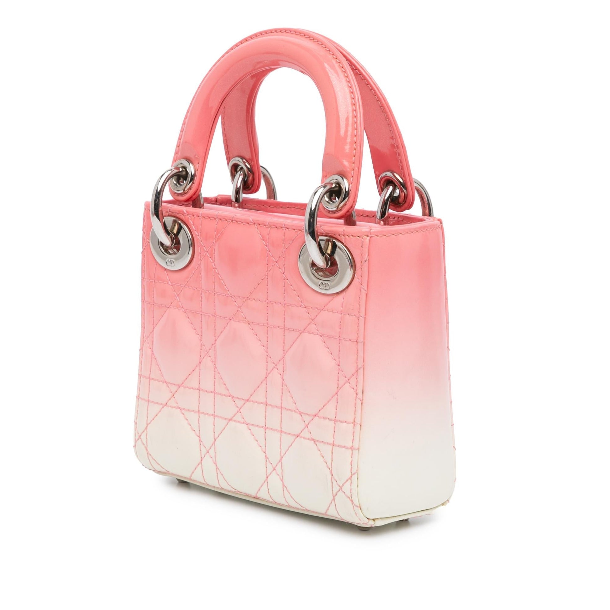 Dior Ombre Cannage Lady Satchel Bag Patent Micro Lady Dior 1