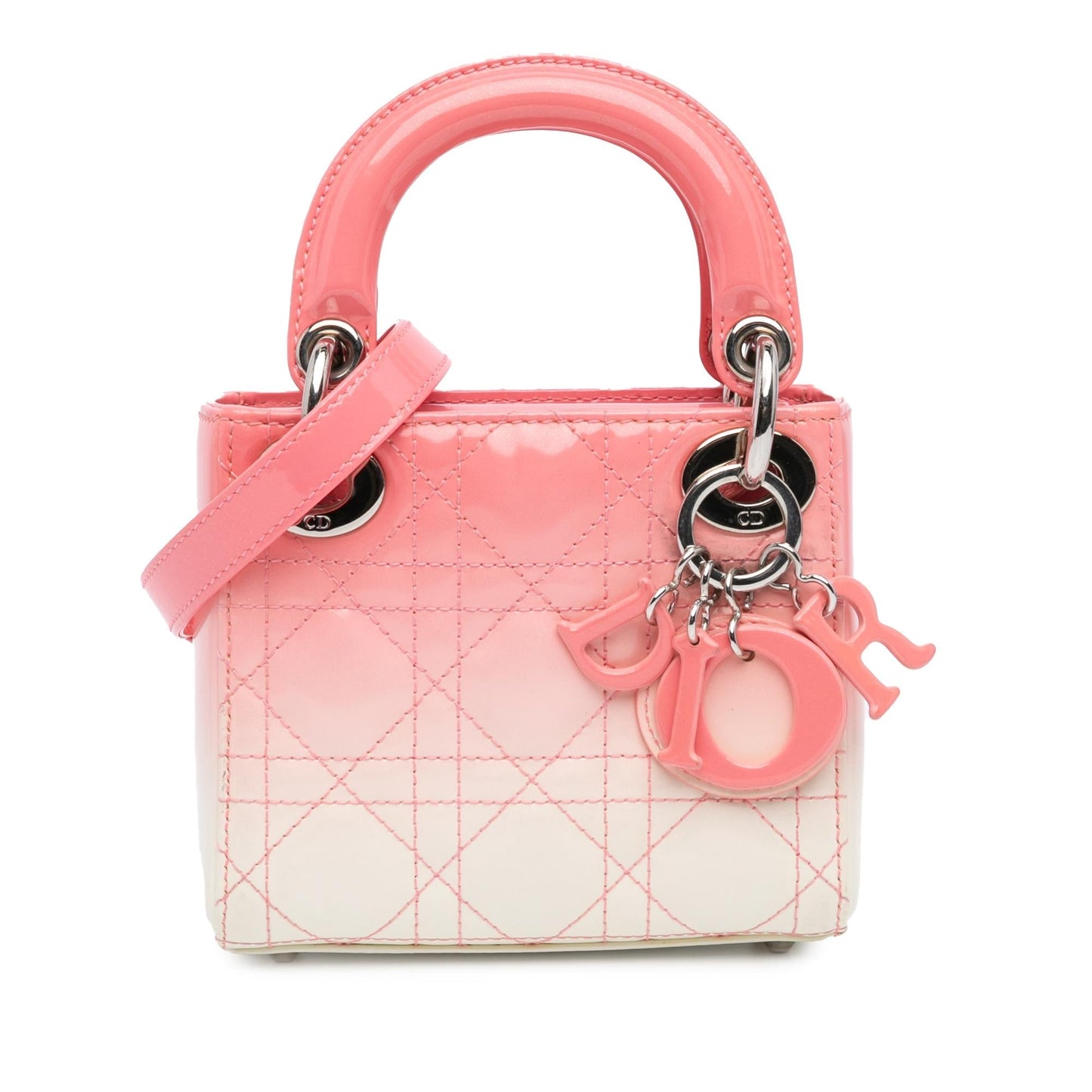 Dior Ombre Cannage Lady Satchel Bag Patent Micro Lady Dior 2