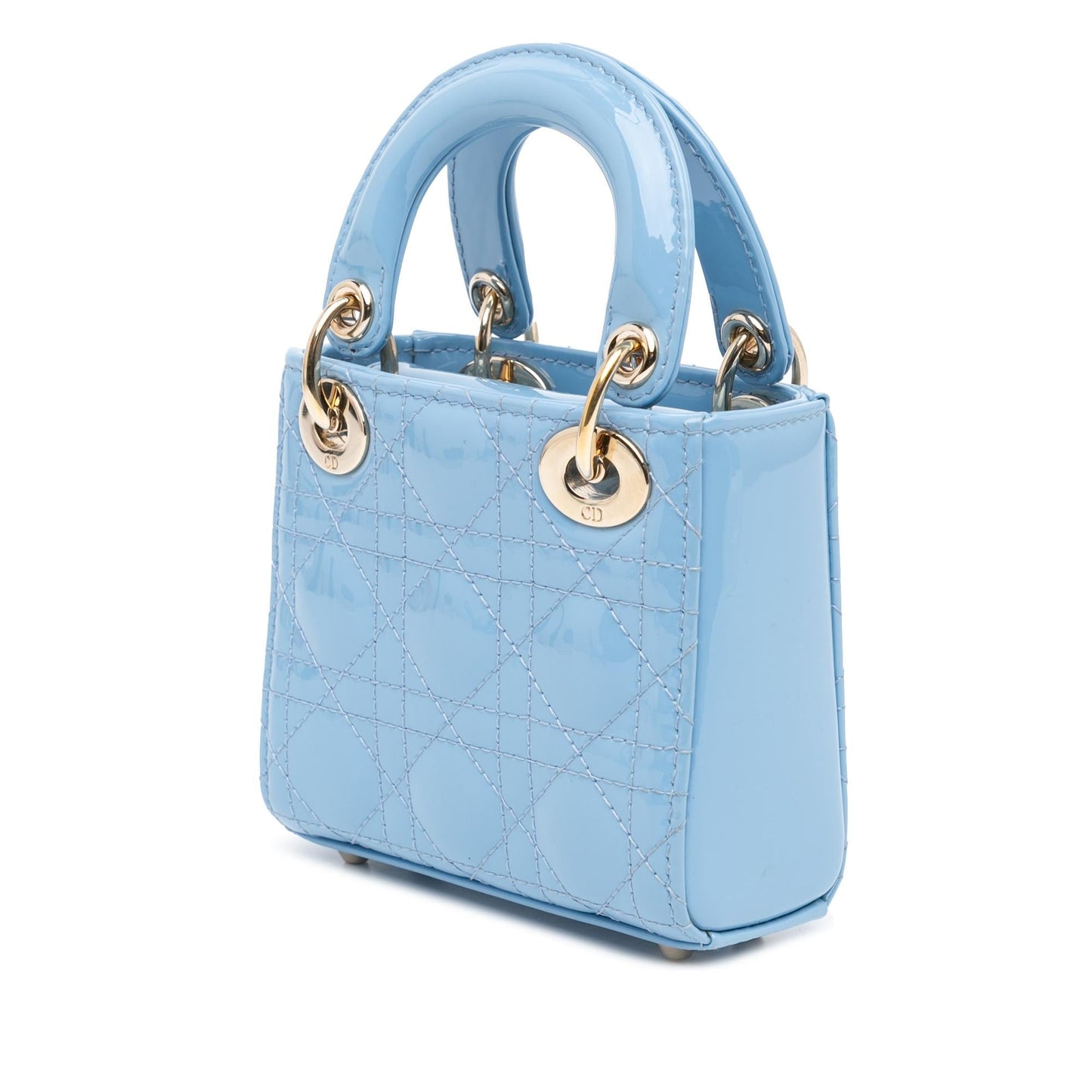 Dior Cannage Lady Satchel Bag Patent Micro