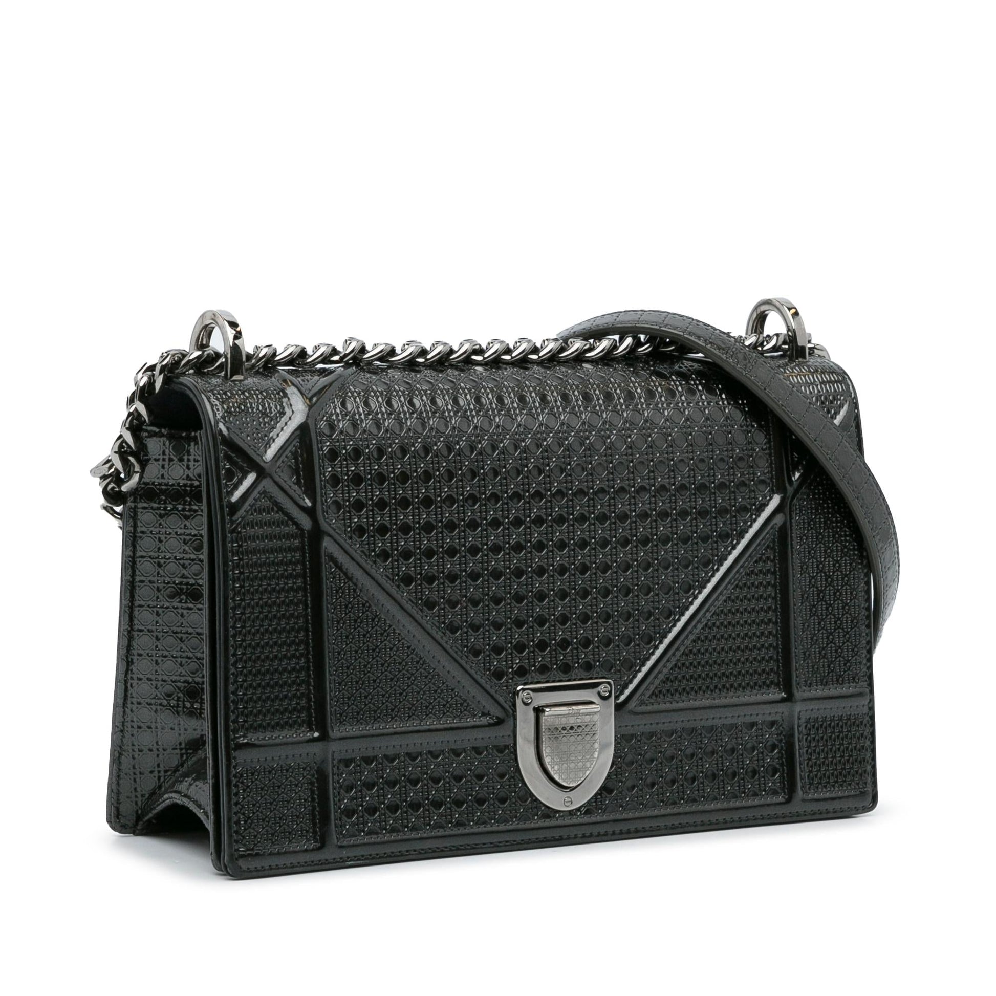 Dior Microcannage ama Crossbody Shg Ht2Mut Leather Patent Crossbody Bag