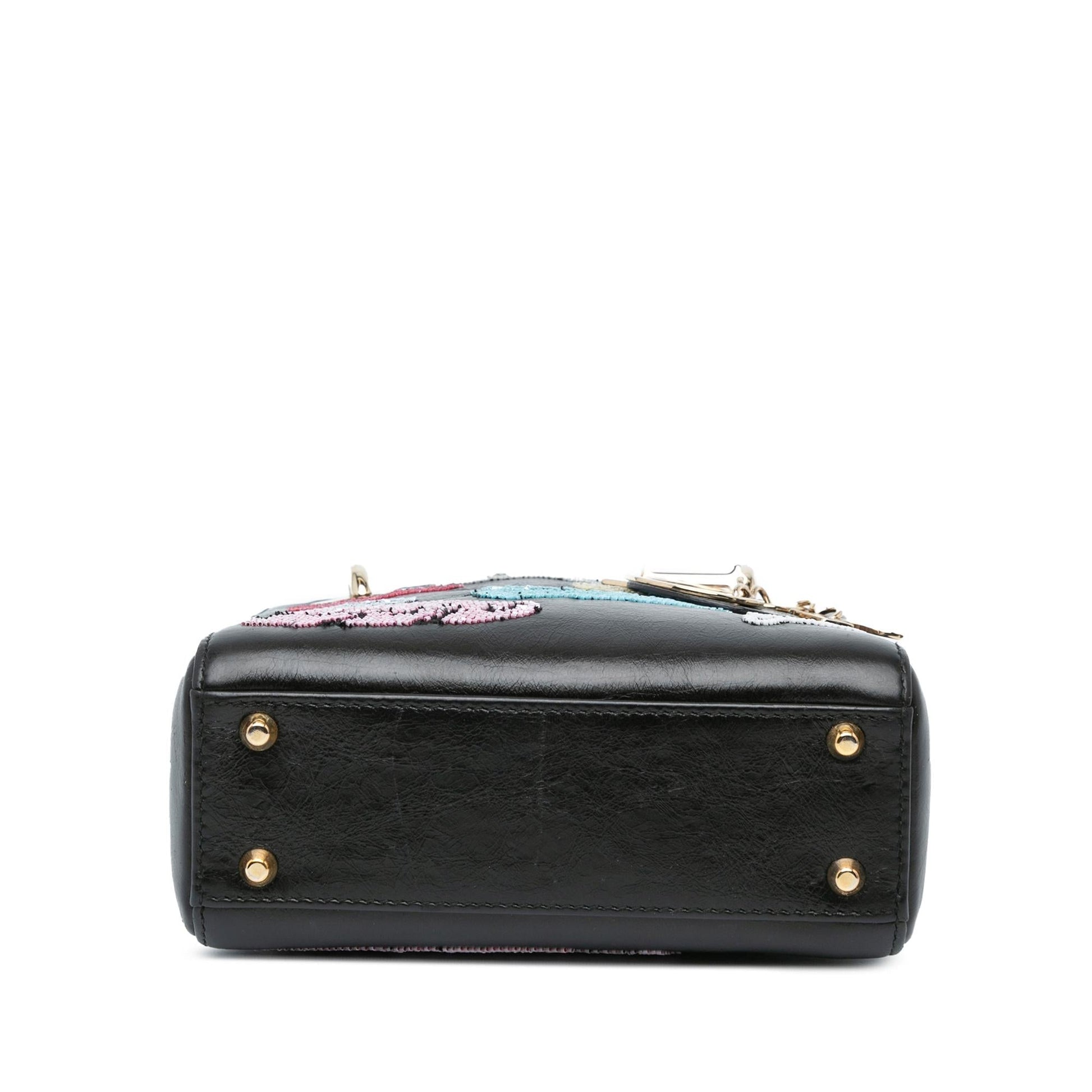Dior Beaded Calfskin Lady Shg W6Radl Satchel Bag Mini