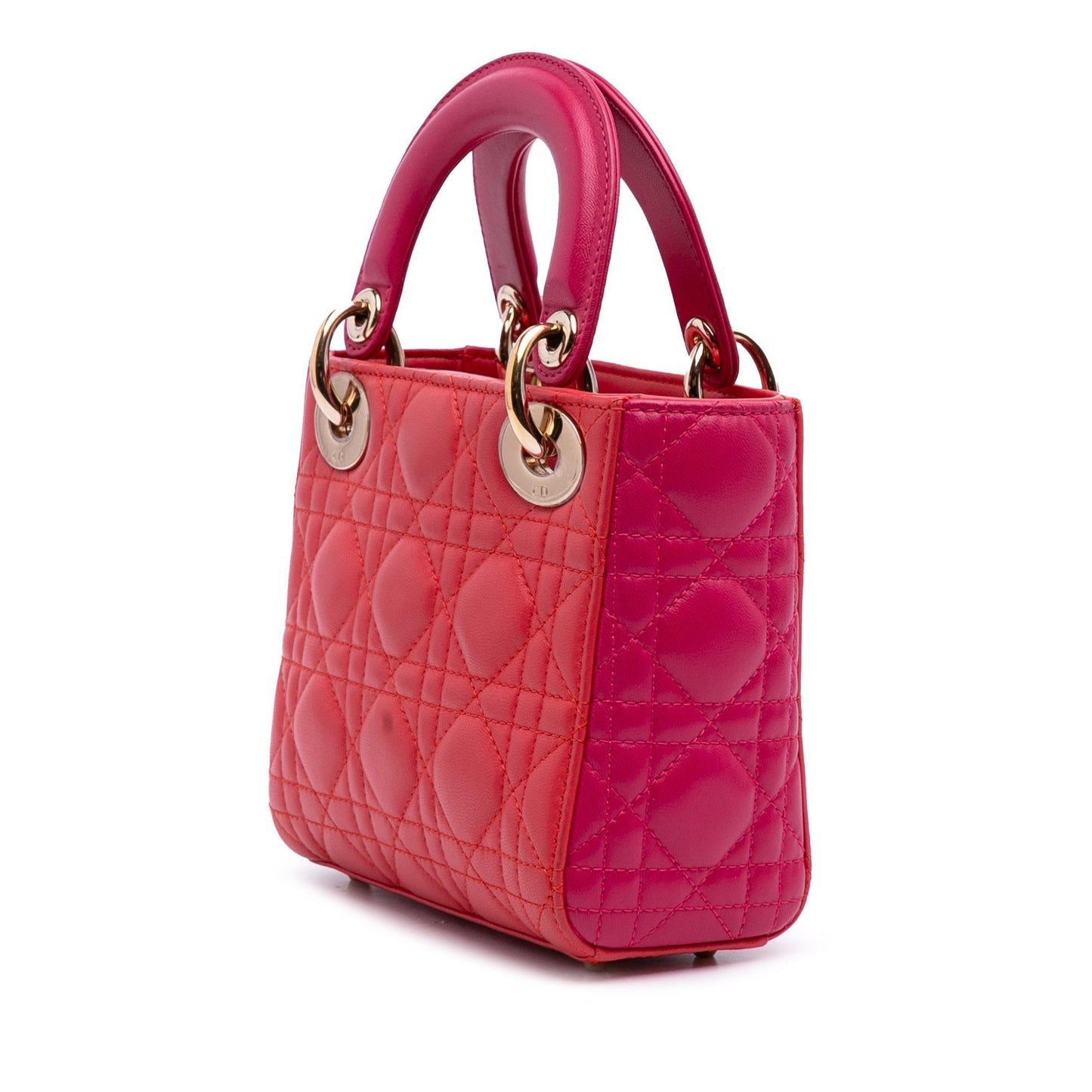 Dior Bicolor Cannage Lady Satchel Bag Lambskin Mini