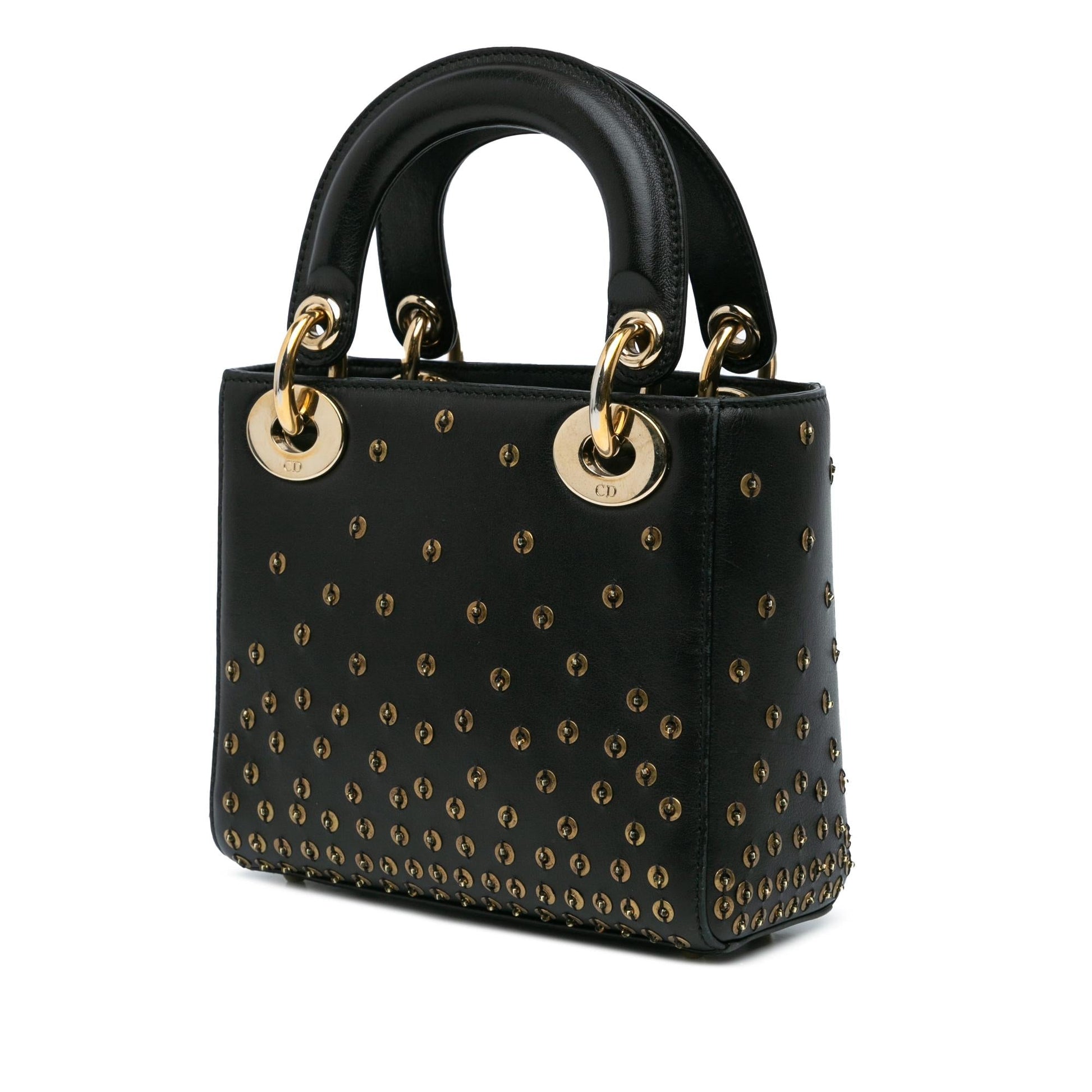 Dior Calfskin Embellished Lady Satchel Bag Mini