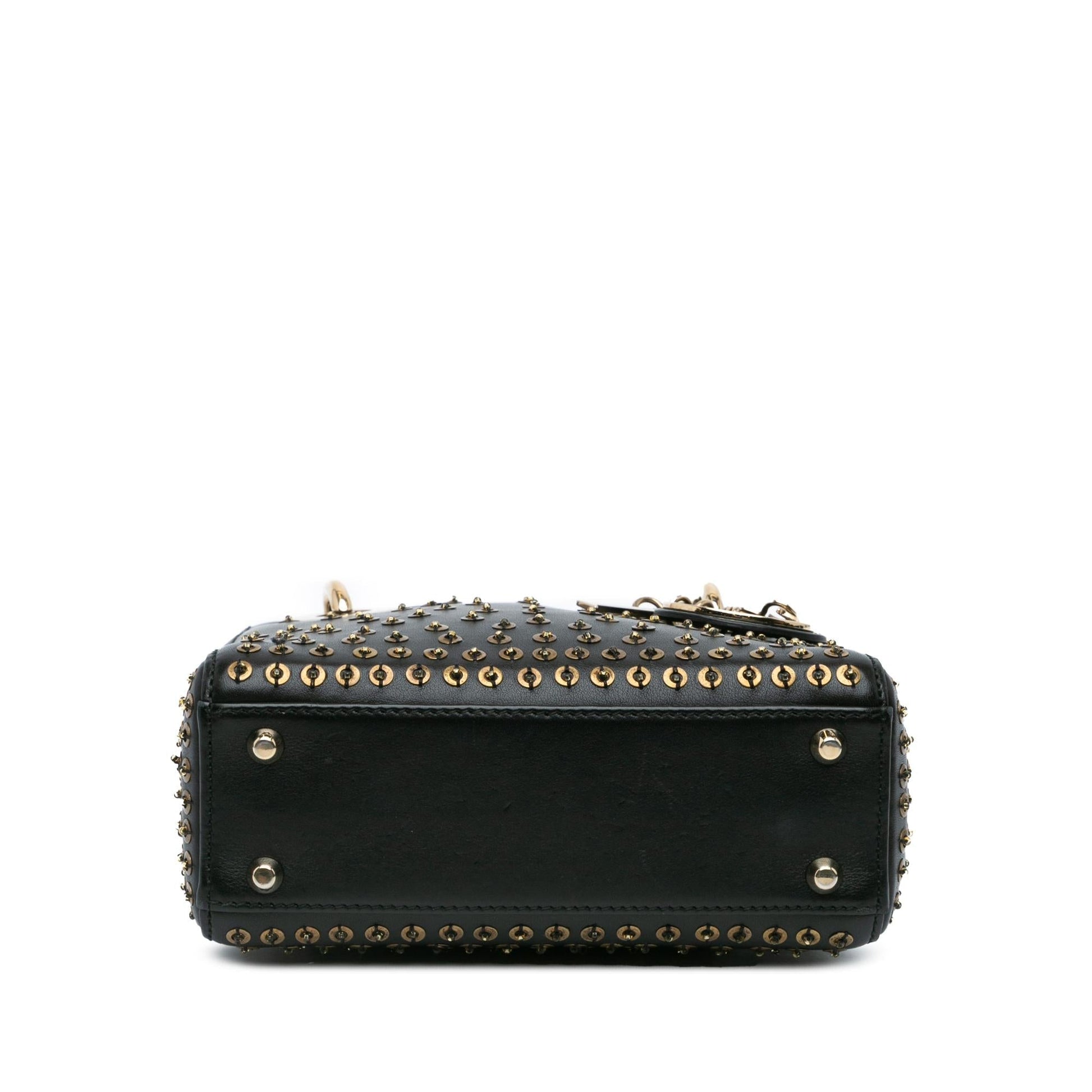 Dior Calfskin Embellished Lady Satchel Bag Mini Lady Dior 1