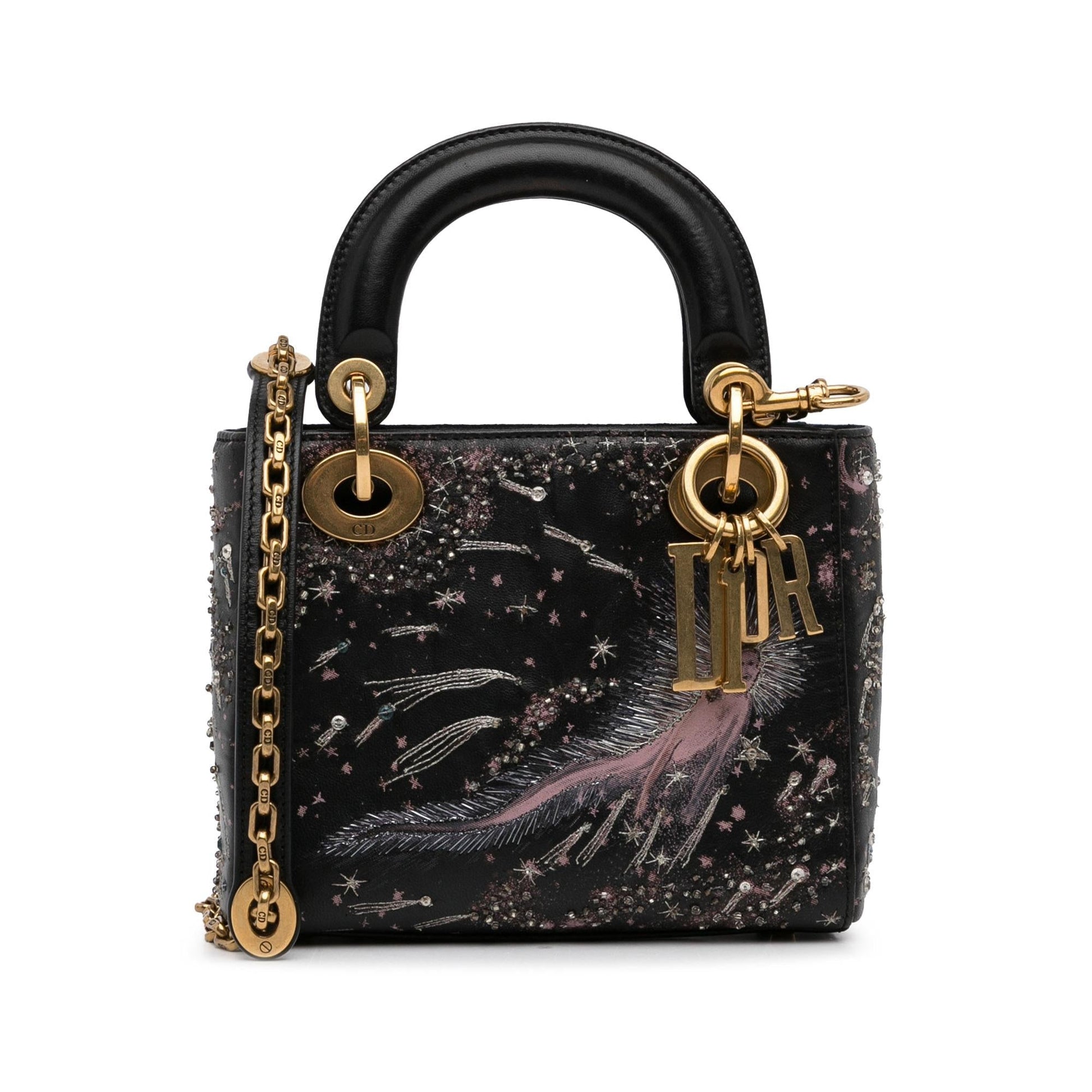 Dior Calfskin Feel Lady Shg Mdajuh Satchel Bag Blue Mini