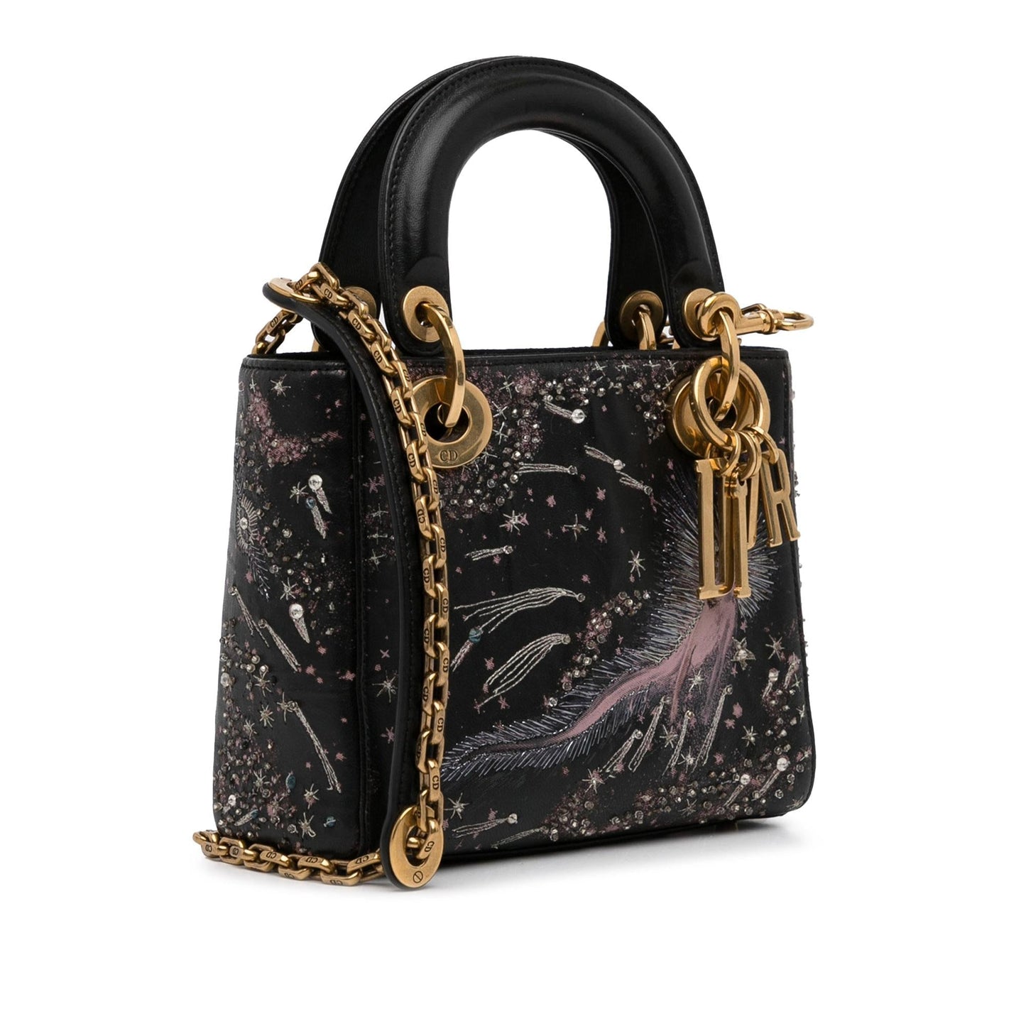 Dior Calfskin Feel Lady Shg Mdajuh Satchel Bag Blue Mini