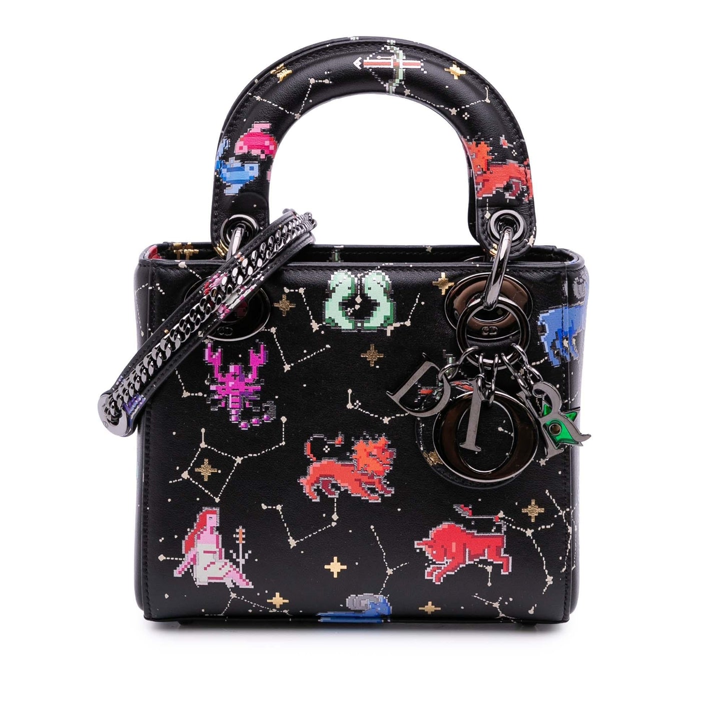 Dior Calfskin Pixel Zodiac Lady Satchel Bag Mini
