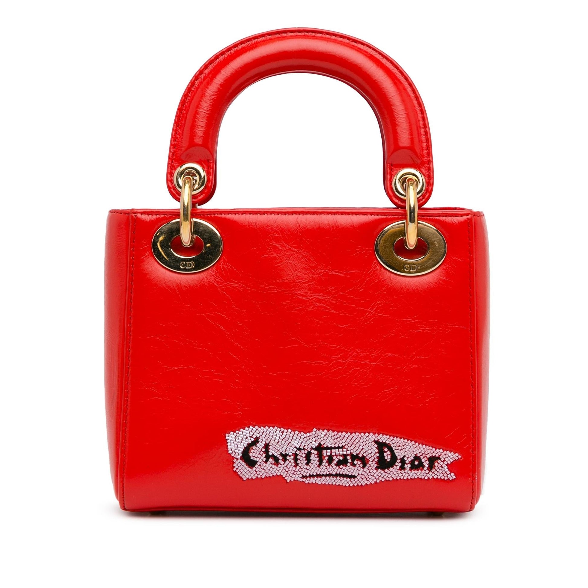 Dior Calfskin Sequin Embellished Lady Satchel Bag Mini