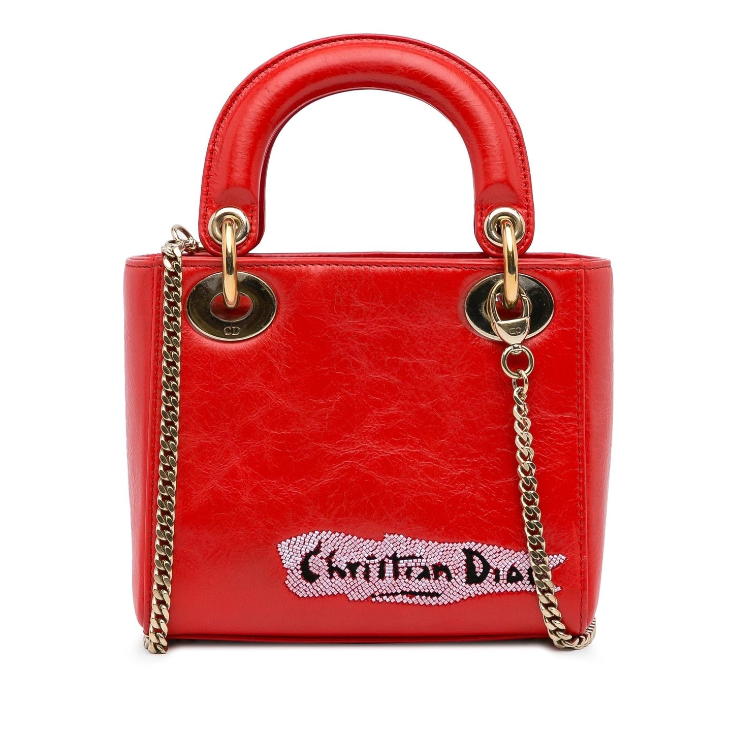 Dior Calfskin Sequin Embellished Lady Satchel Bag Mini Lady Dior 2
