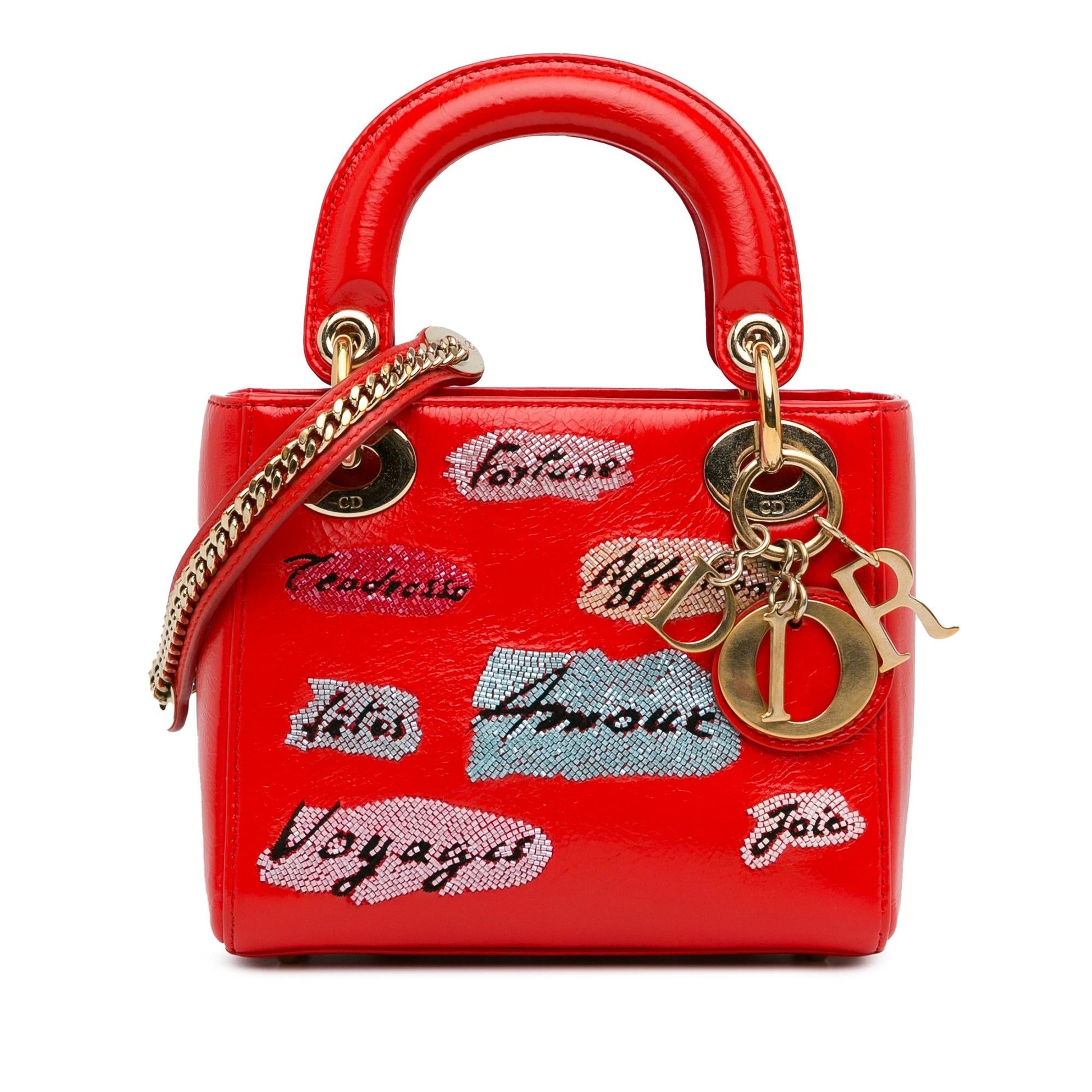 Dior Calfskin Sequin Embellished Lady Satchel Bag Mini Lady Dior 3