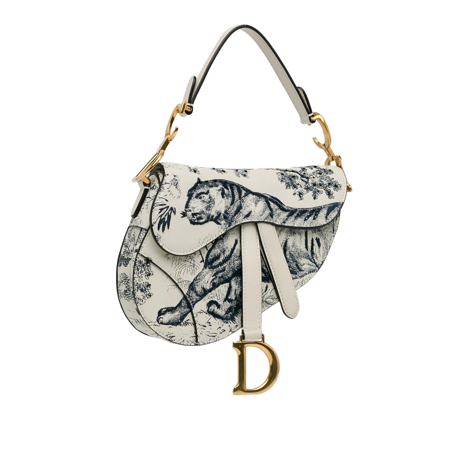 Dior Calfskin Toile De Jouy Saddle Bag Shg Pyknsl Mini Shoulder Bag