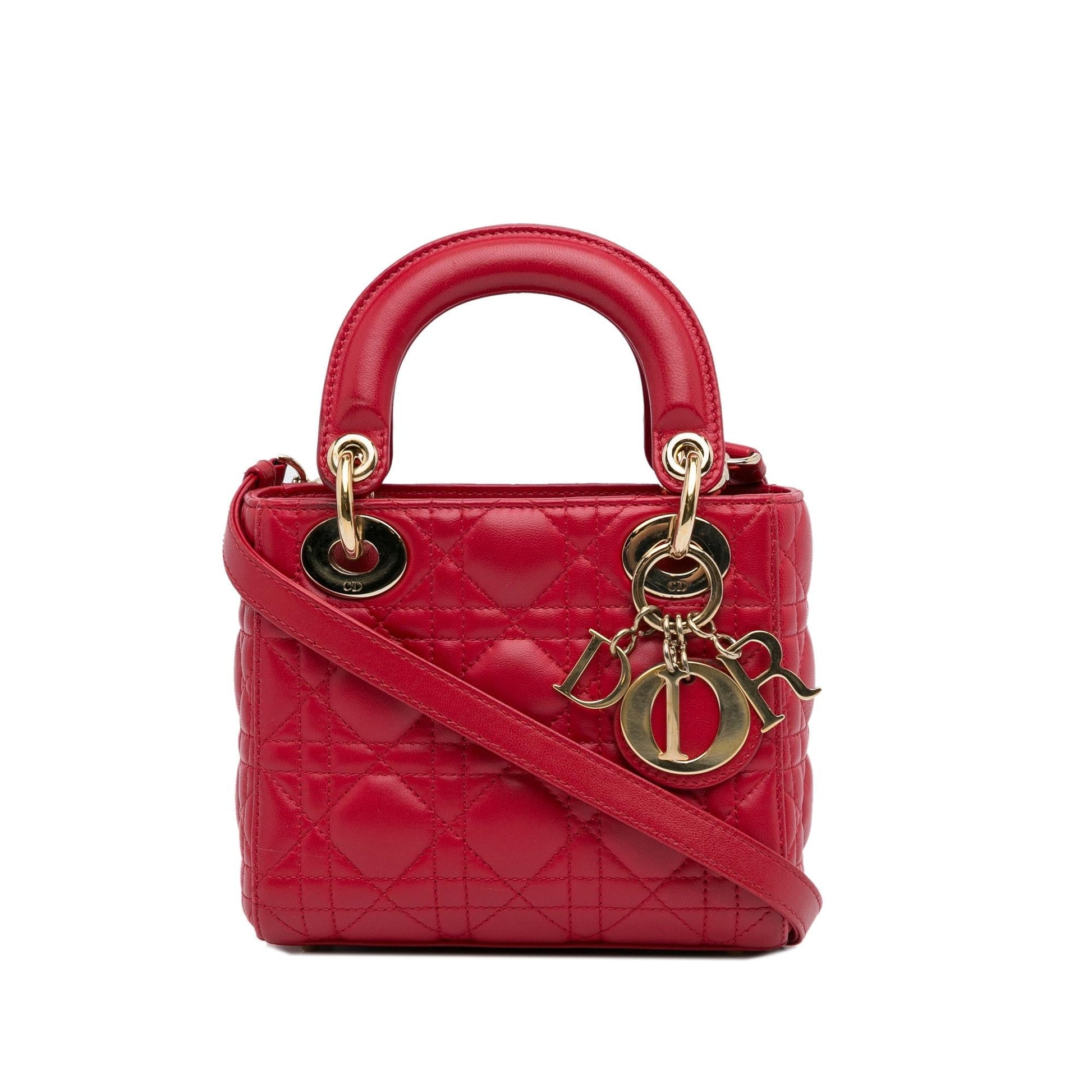 Dior Cannage Lady Shg Jgcyri Satchel Bag Lambskin Mini