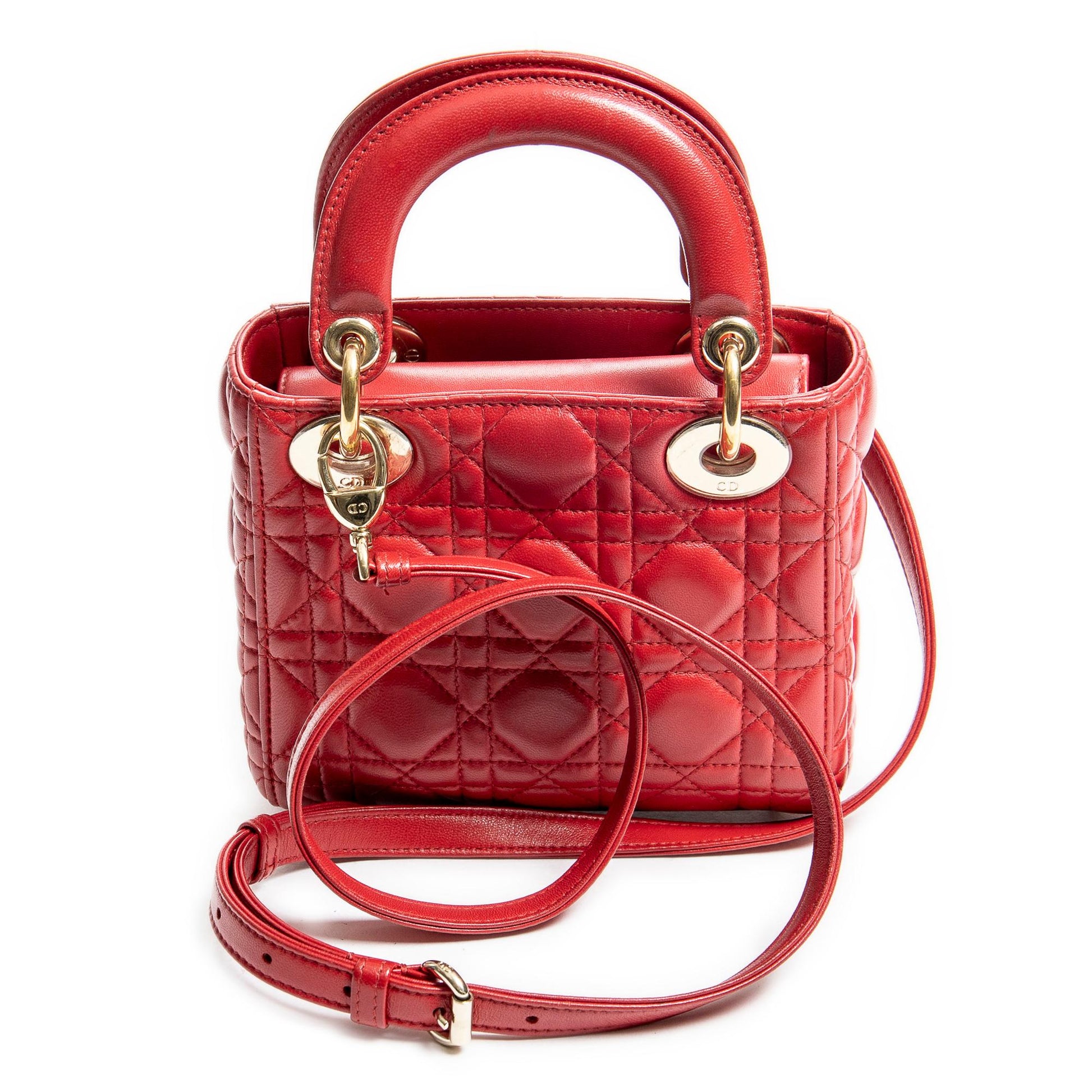 Dior Cannage Lady Shg Prkoeh Satchel Bag Lambskin Mini