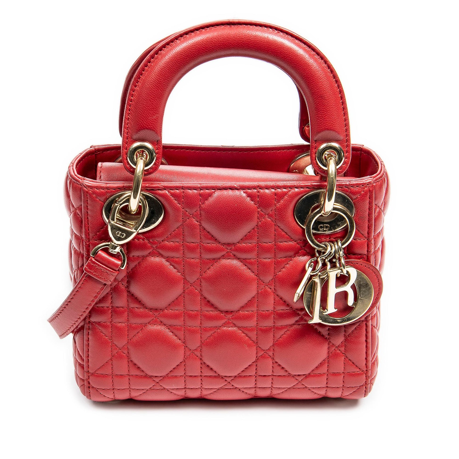 Dior Cannage Lady Shg Prkoeh Satchel Bag Lambskin Mini