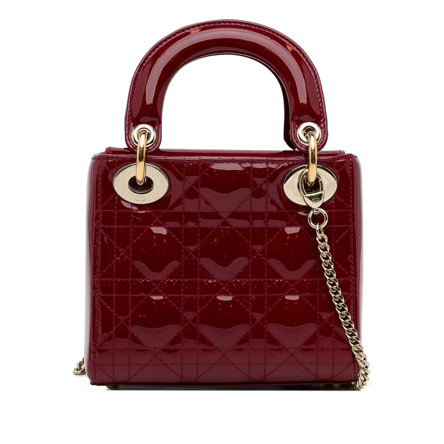 Dior Cannage Lady Shg Npiwuw Satchel Bag Patent Mini