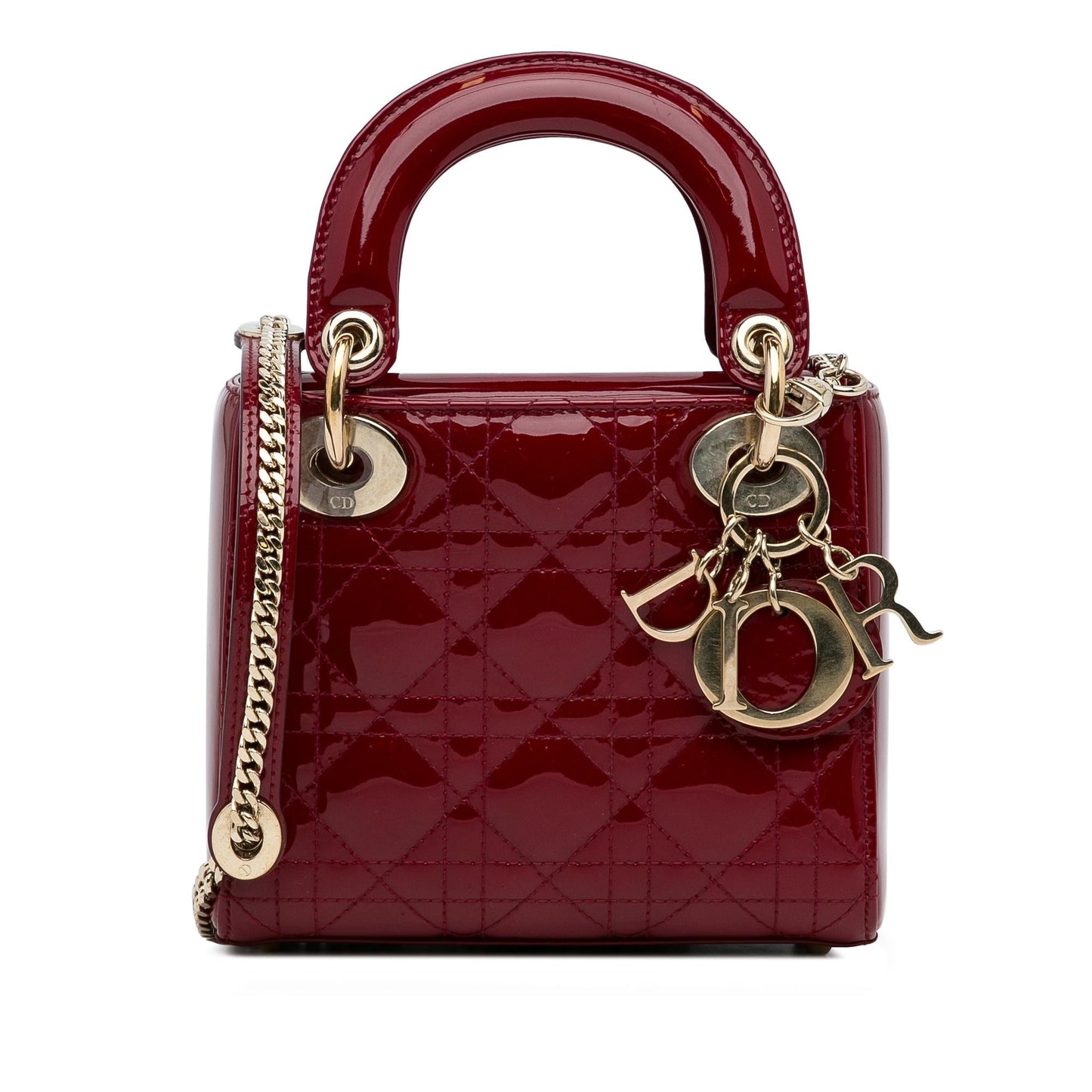 Dior Cannage Lady Shg Npiwuw Satchel Bag Patent Mini