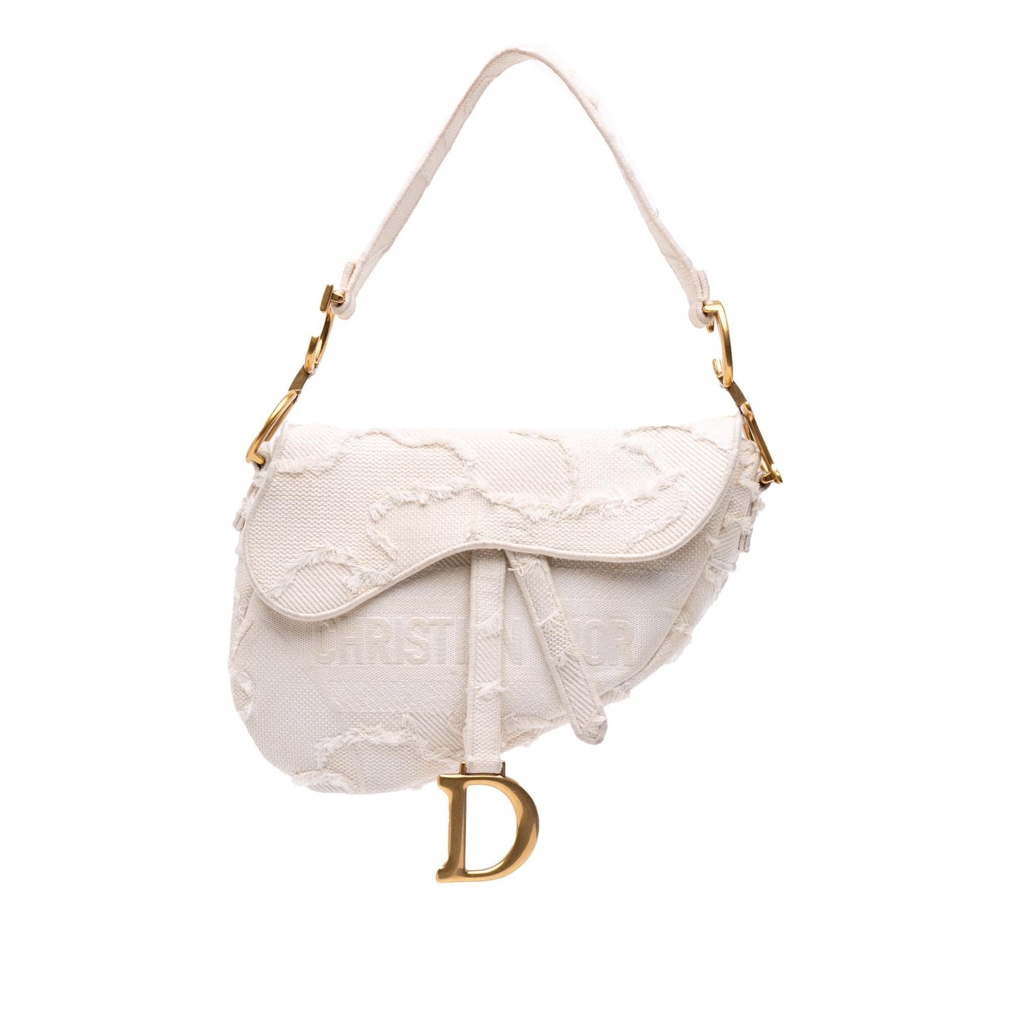 Dior Camouflage Saddle Bag Canvas Mini Embroidered Shoulder Bag