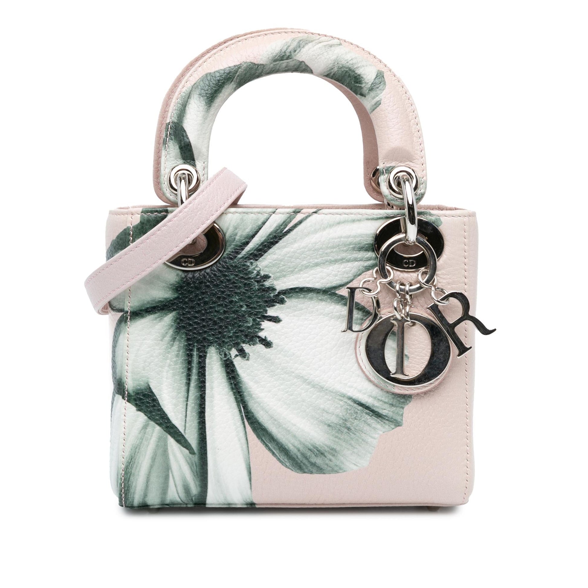Dior Deerskin Flower Printed Lady Satchel Bag Mini