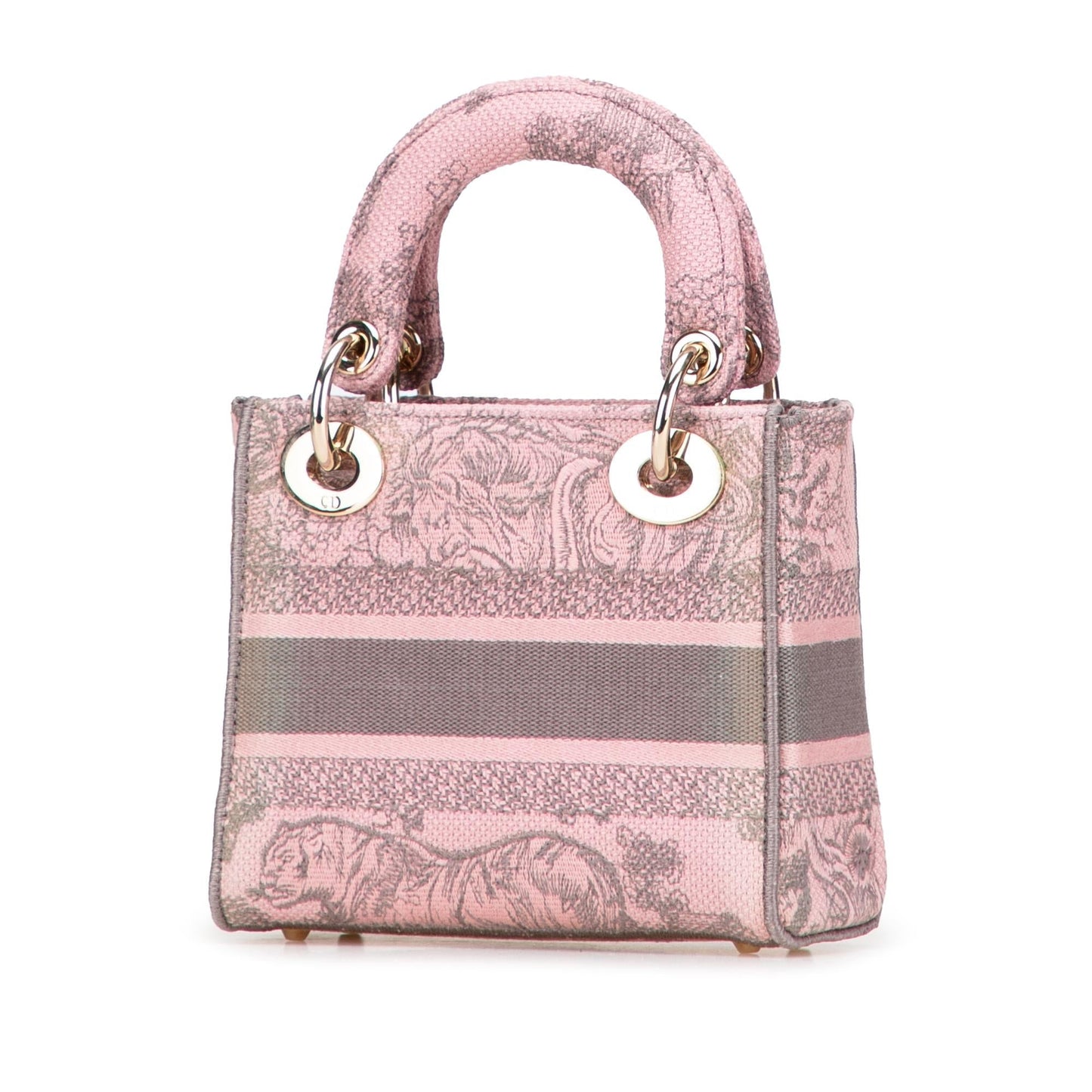 Dior Toile De Jouy Lady Lite Satchel Bag Canvas Mini Embroidered