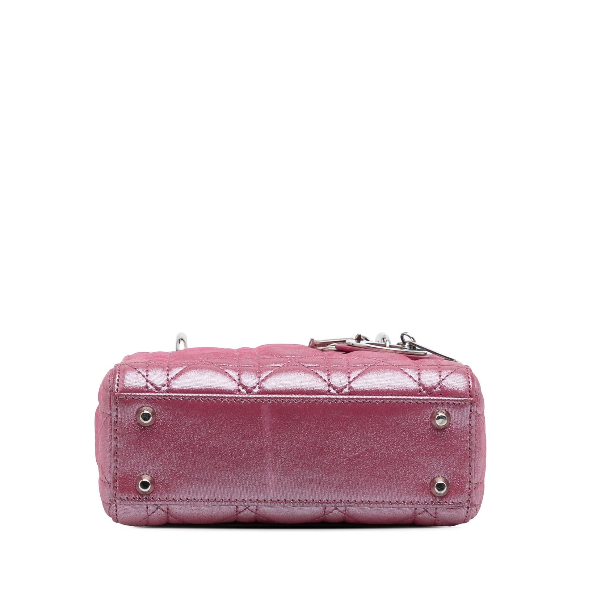 Dior Iridescent Cannage Lady Satchel Bag Lambskin Mini Lady Dior 4
