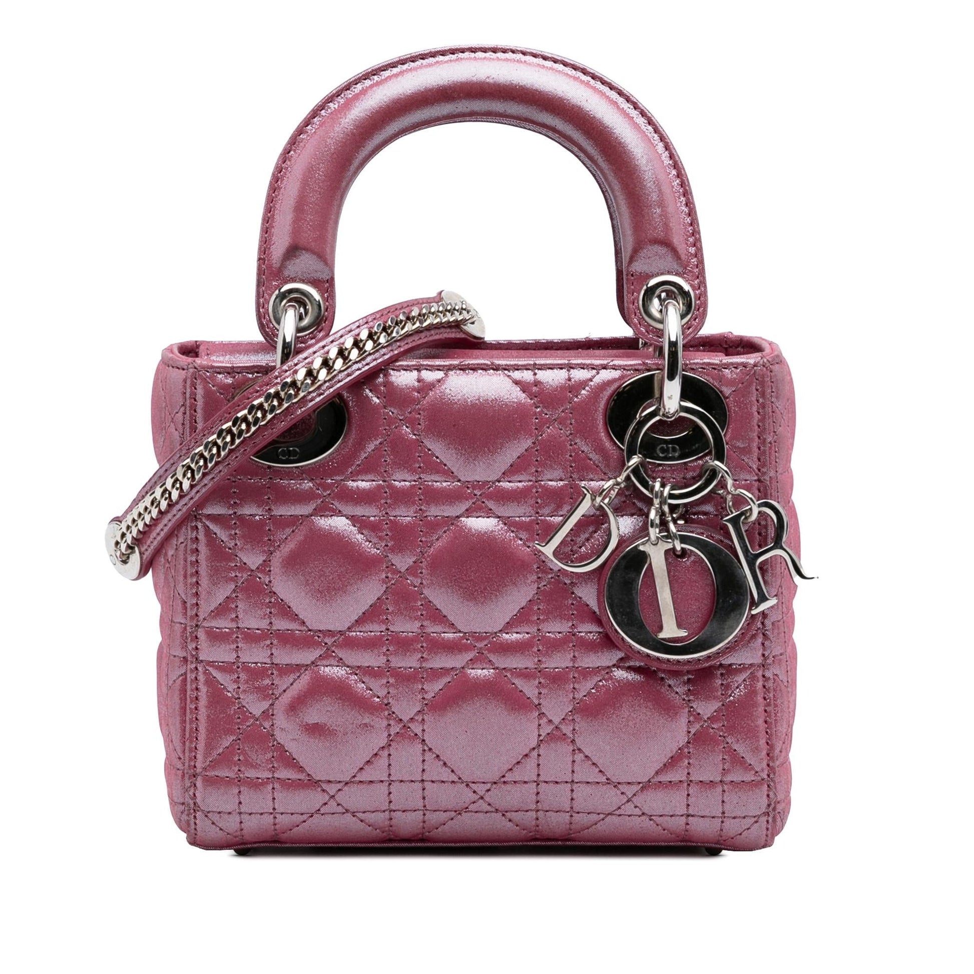 Dior Iridescent Cannage Lady Satchel Bag Lambskin Mini Lady Dior 4