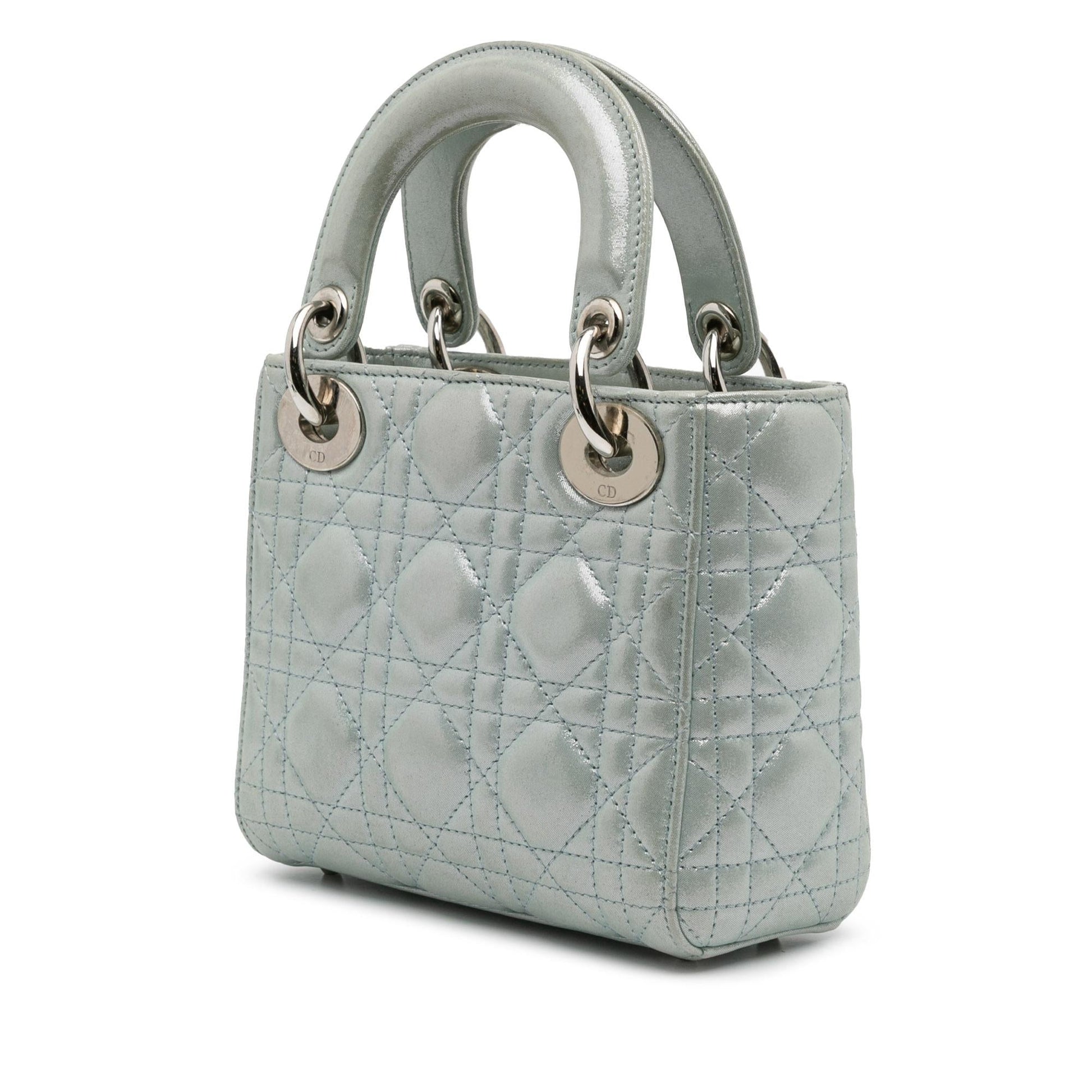 Dior Iridescent Cannage Lady Satchel Bag Lambskin Mini Lady Dior 7