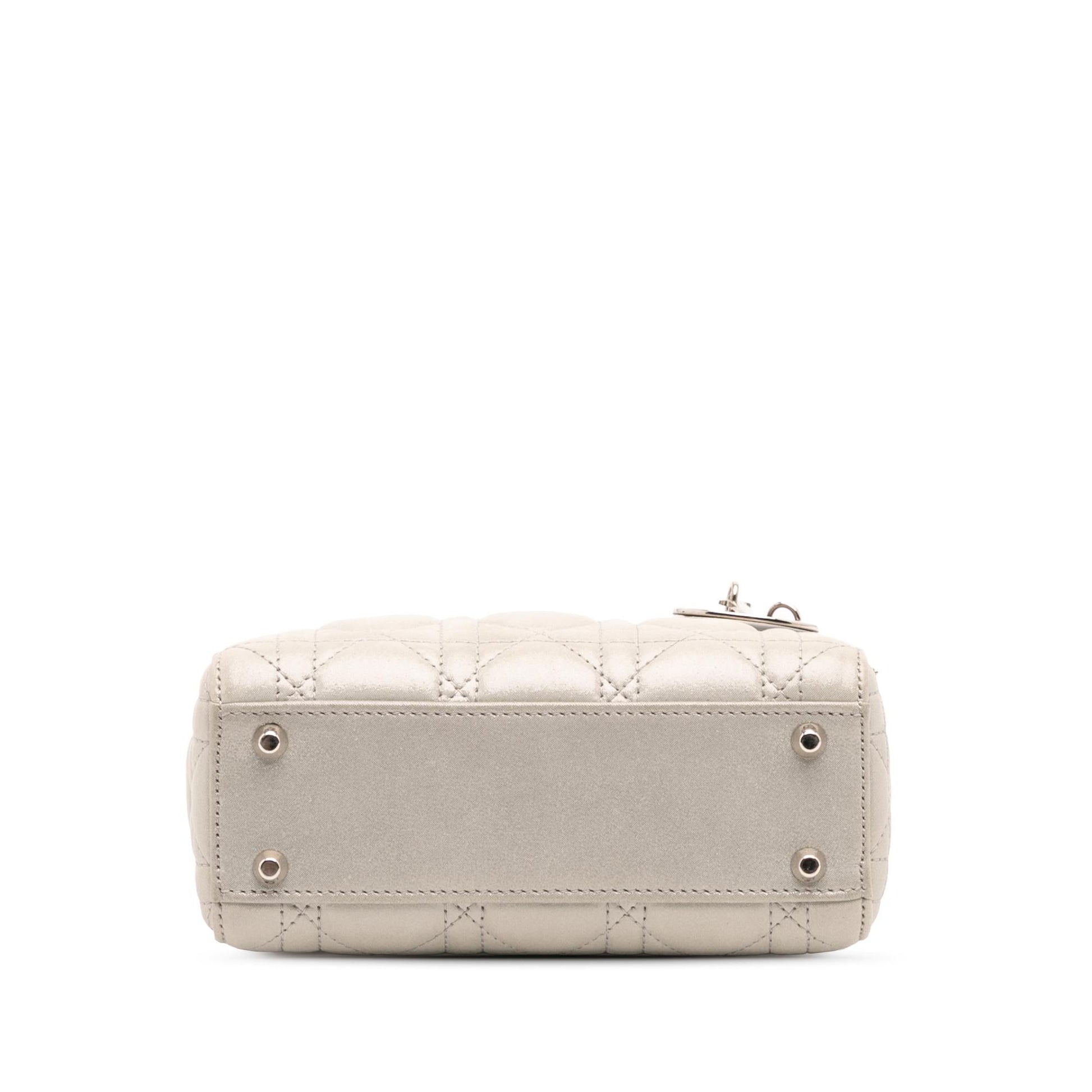 Dior Iridescent Cannage Lady Satchel Bag Lambskin Mini Lady Dior 10