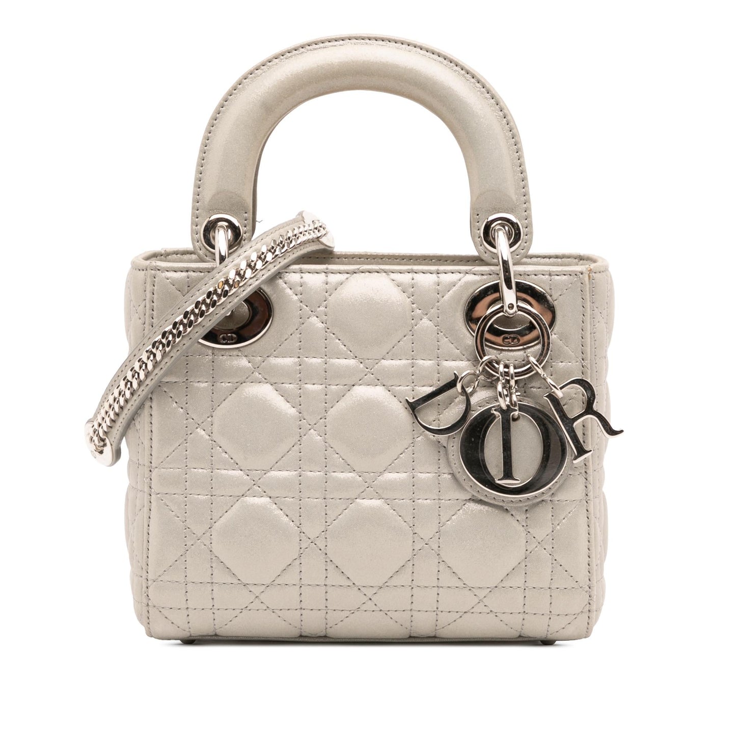 Dior Iridescent Cannage Lady Satchel Bag Lambskin Mini Lady Dior 10