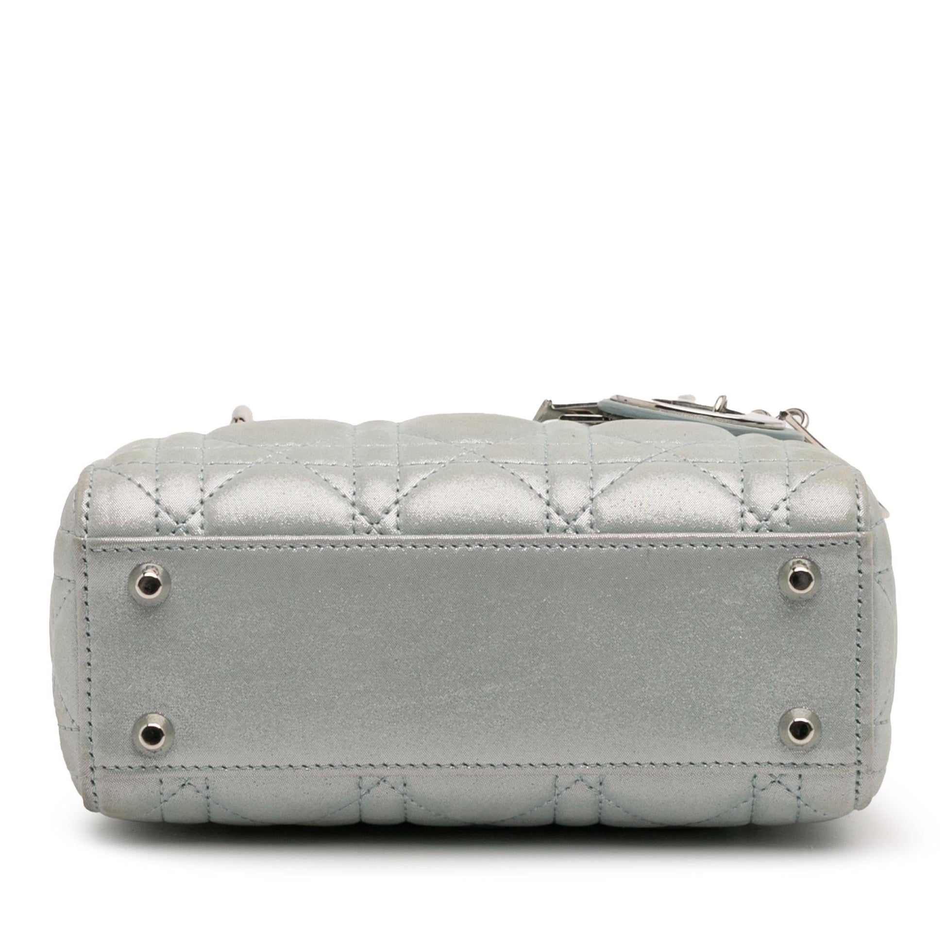 Dior Iridescent Cannage Lady Satchel Bag Lambskin Mini Lady Dior 11