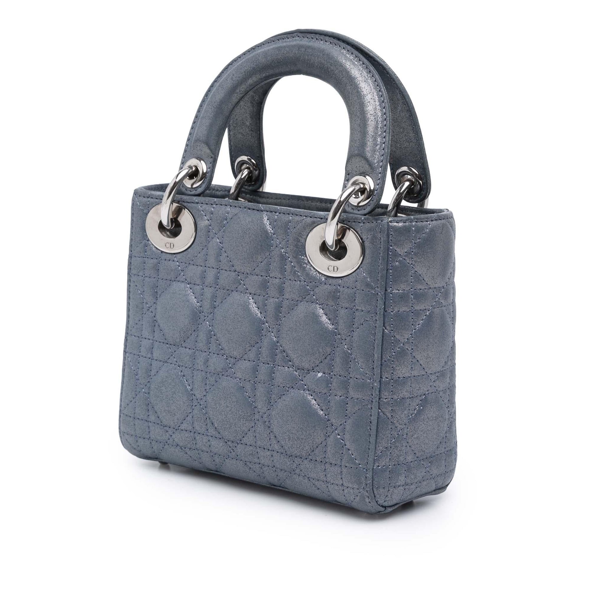 Dior Iridescent Cannage Lady Satchel Bag Lambskin Mini Lady Dior 12
