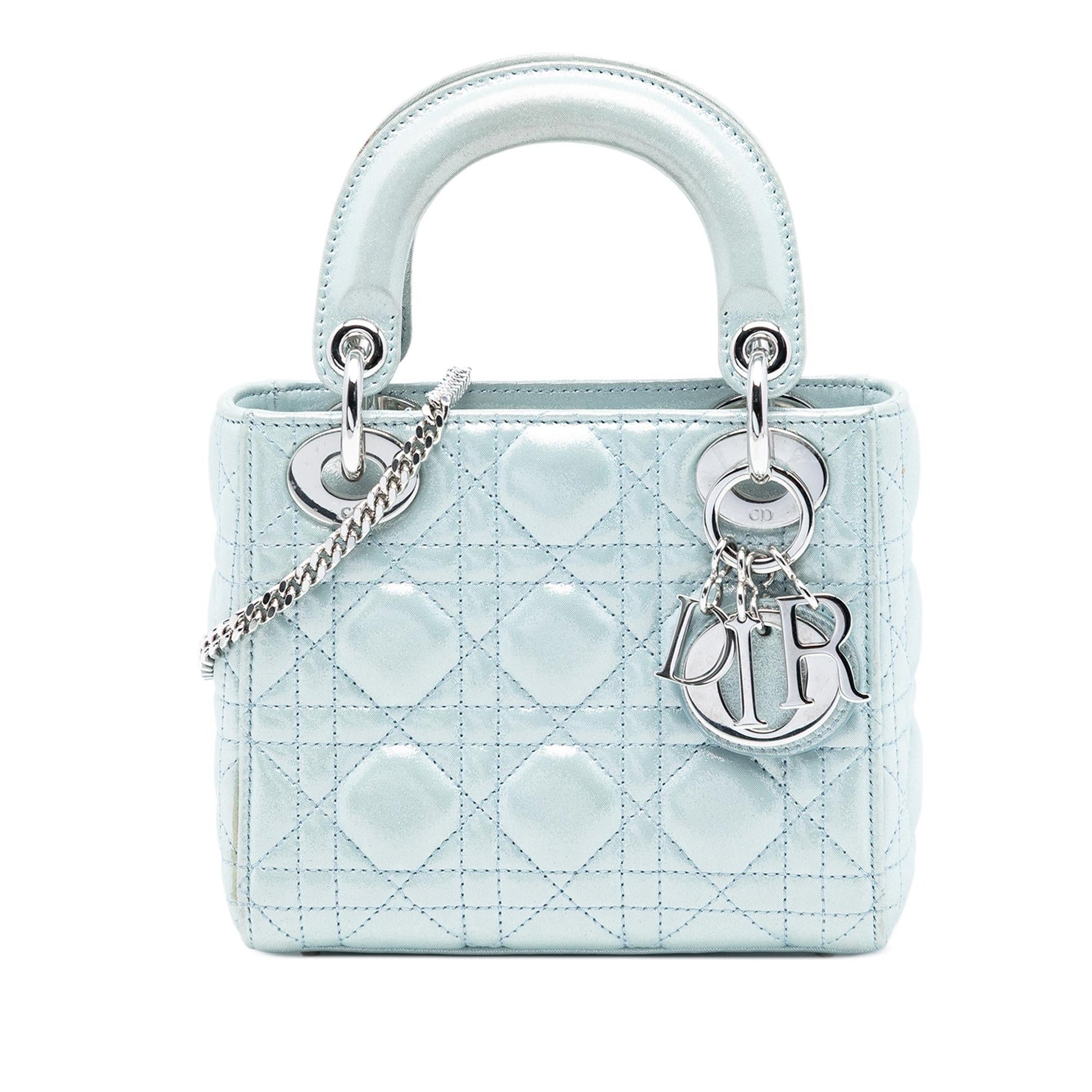 Dior Iridescent Cannage Lady Satchel Bag Lambskin Mini Lady Dior 14