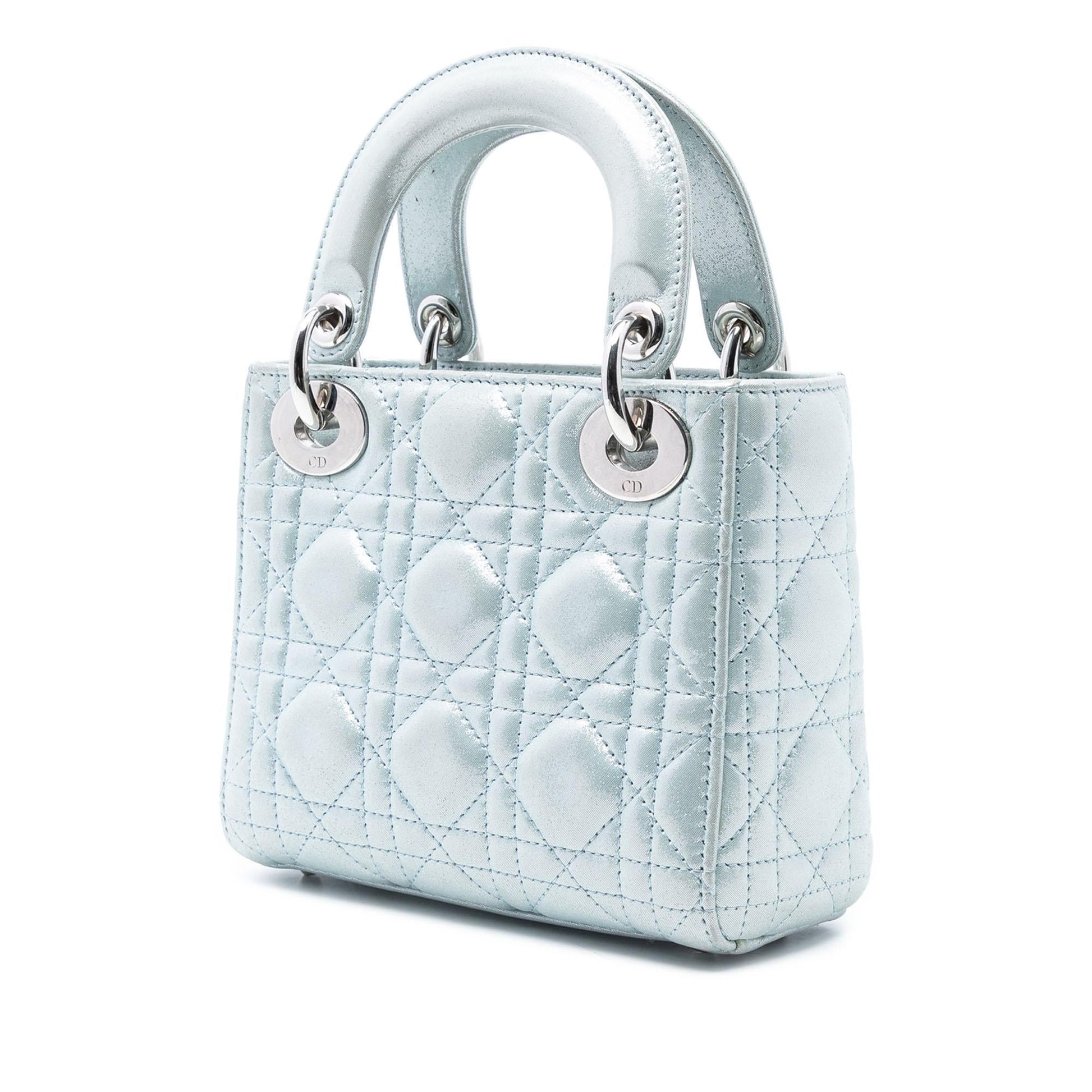 Dior Iridescent Cannage Lady Satchel Bag Lambskin Mini Lady Dior 15
