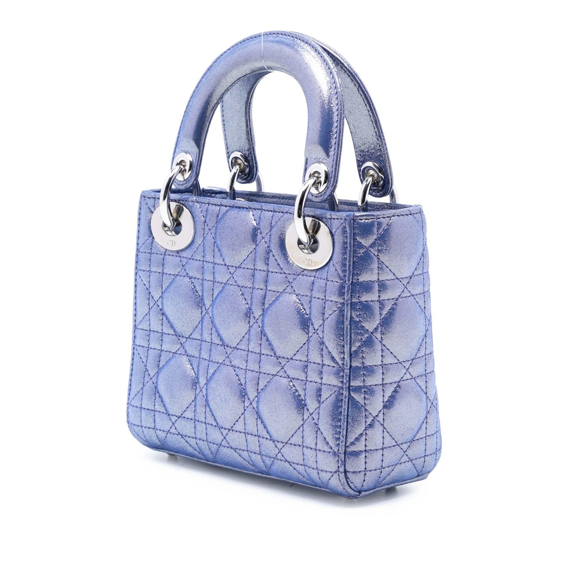 Dior Iridescent Cannage Lady Satchel Bag Lambskin Mini Lady Dior 16