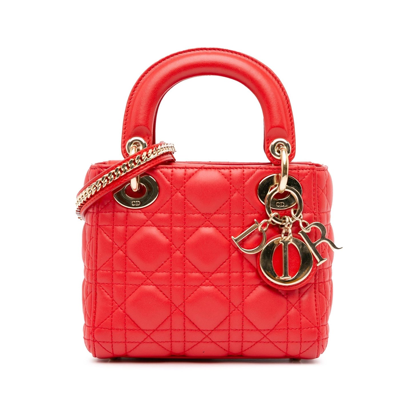 Dior Cannage Lady Shg Erwhnq Satchel Bag Lambskin Mini