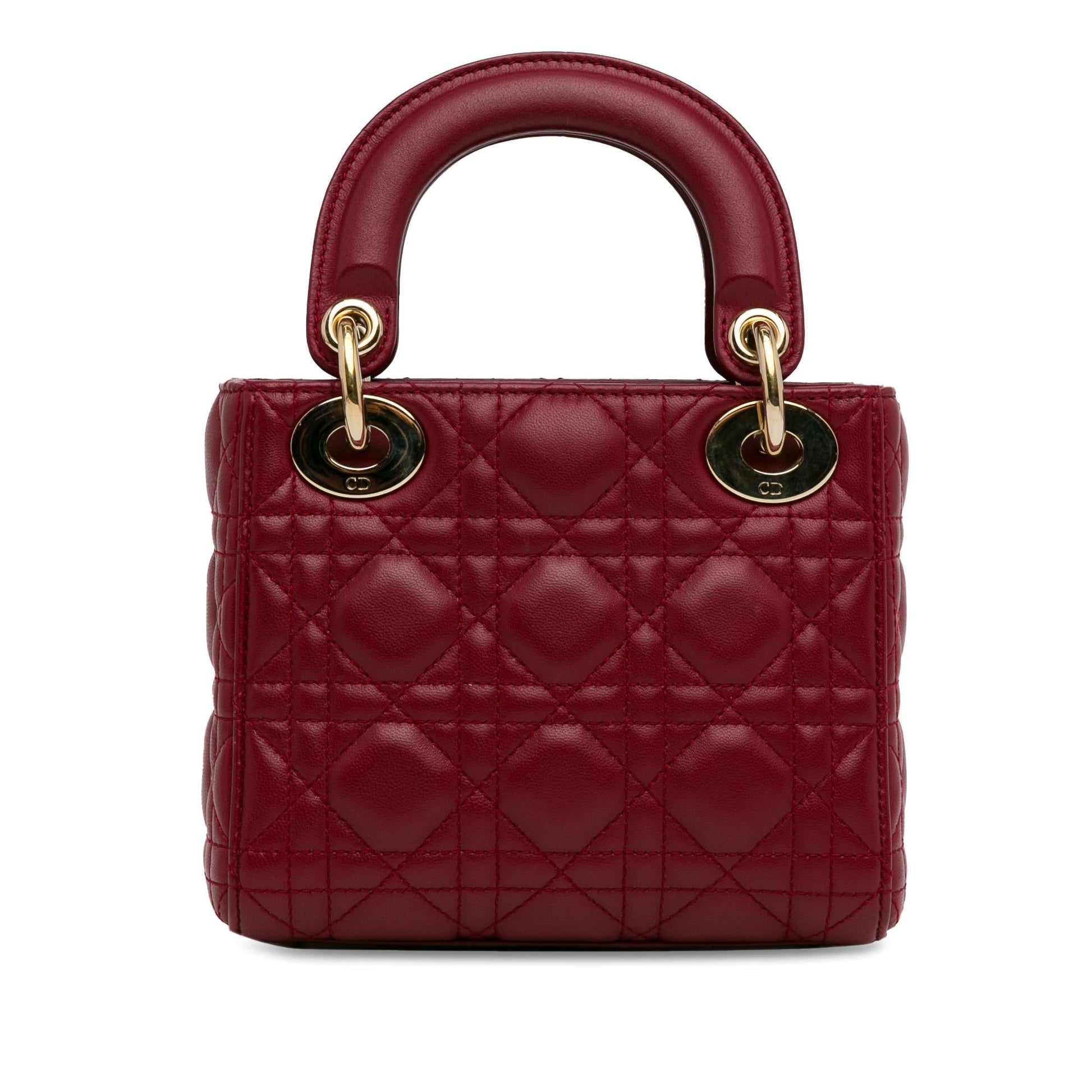Dior Cannage Lady Shg Xicbli Satchel Bag Lambskin Mini
