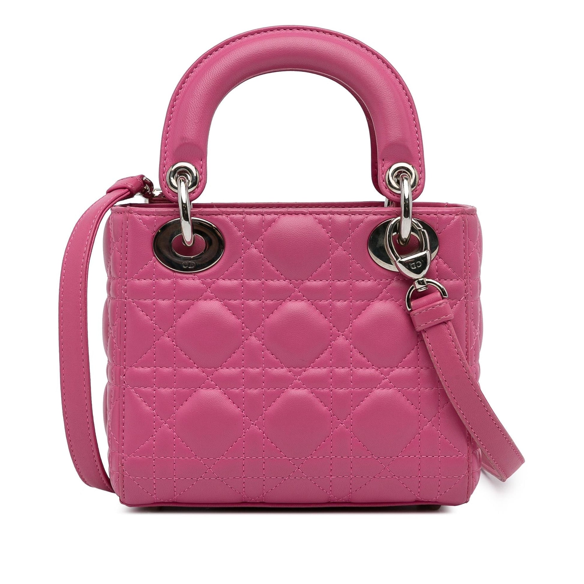 Dior Cannage Lady Satchel Bag Lambskin Mini Cannage Lady Dior