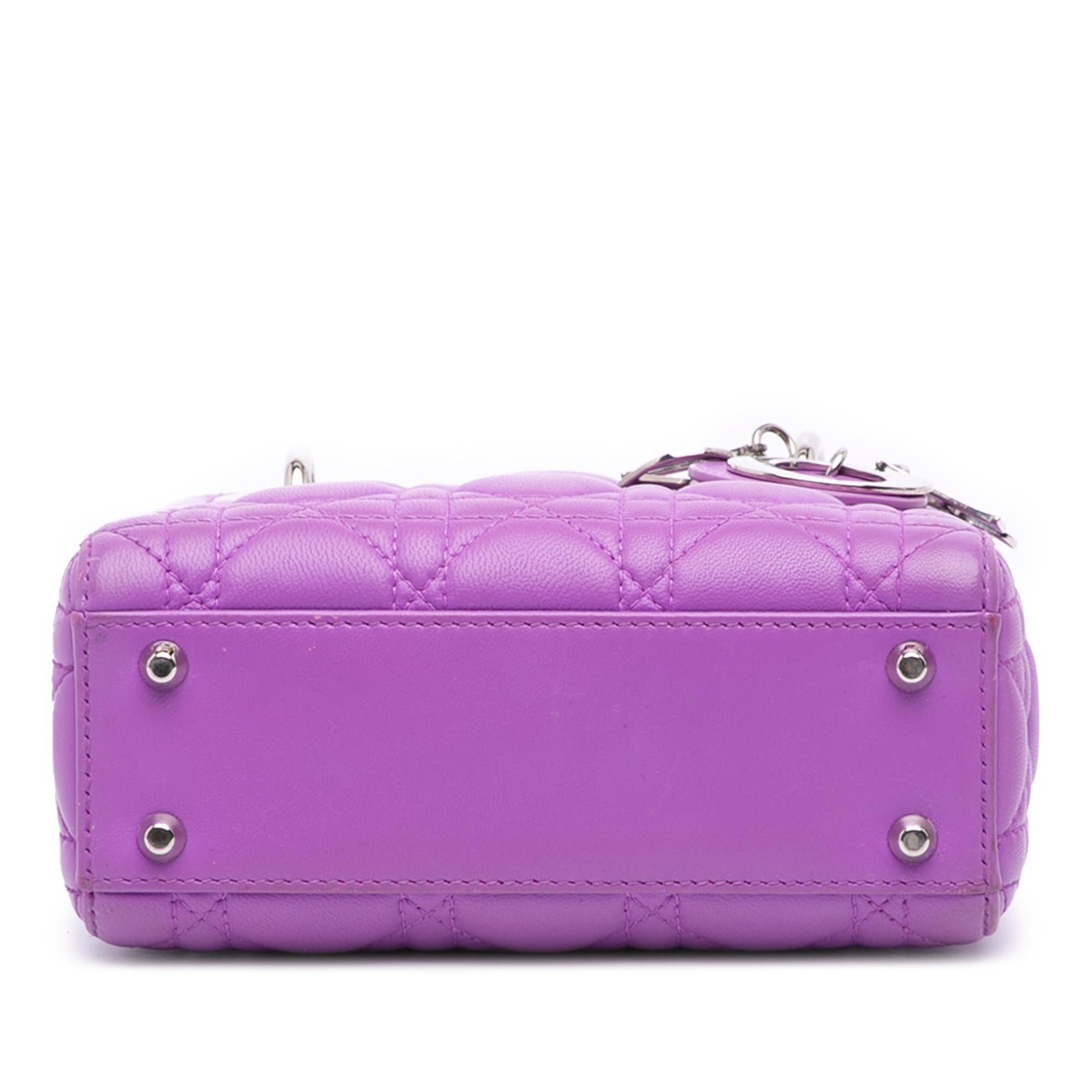 Dior Cannage Lady Satchel Bag Lambskin Mini Lady Dior 10