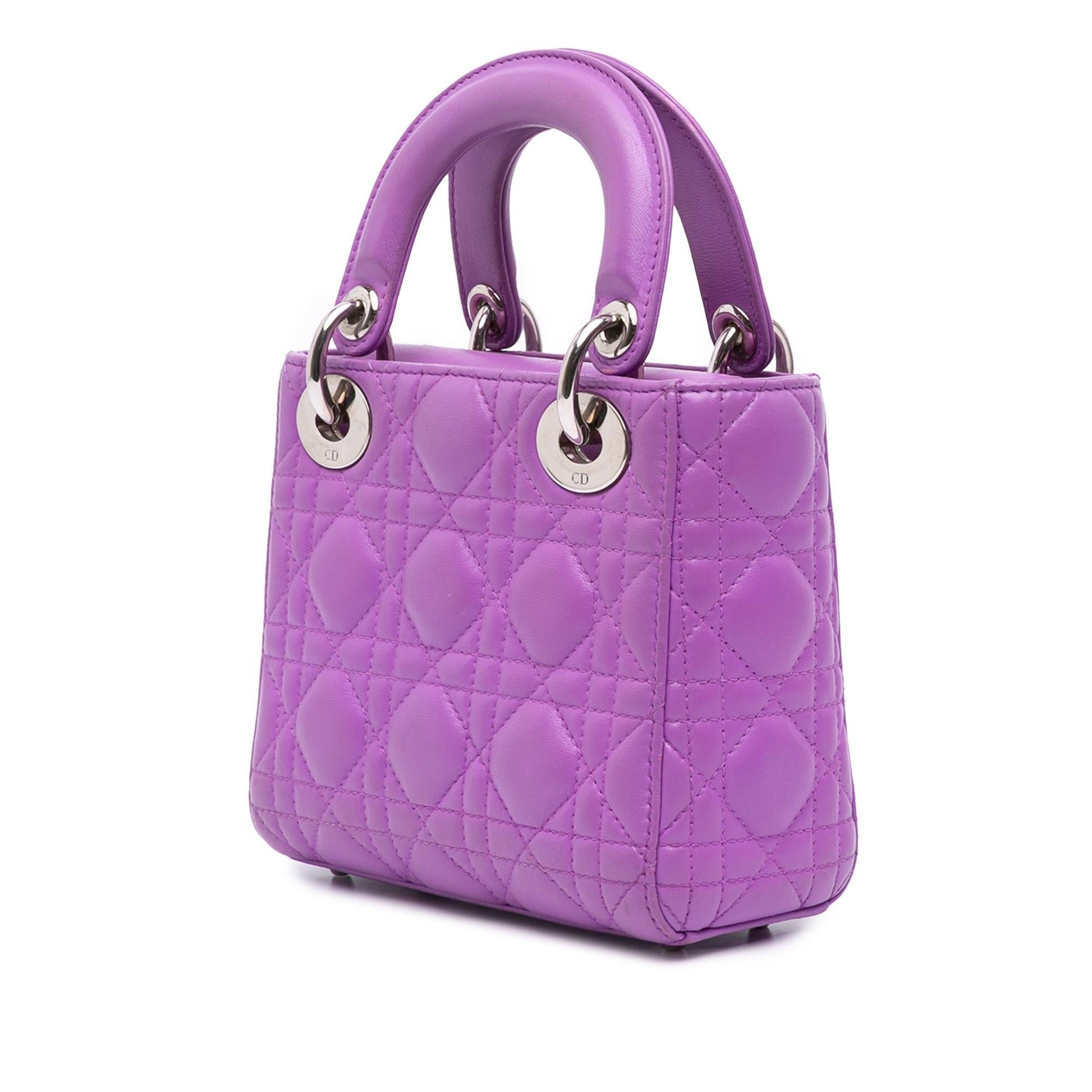 Dior Cannage Lady Satchel Bag Lambskin Mini Lady Dior 10