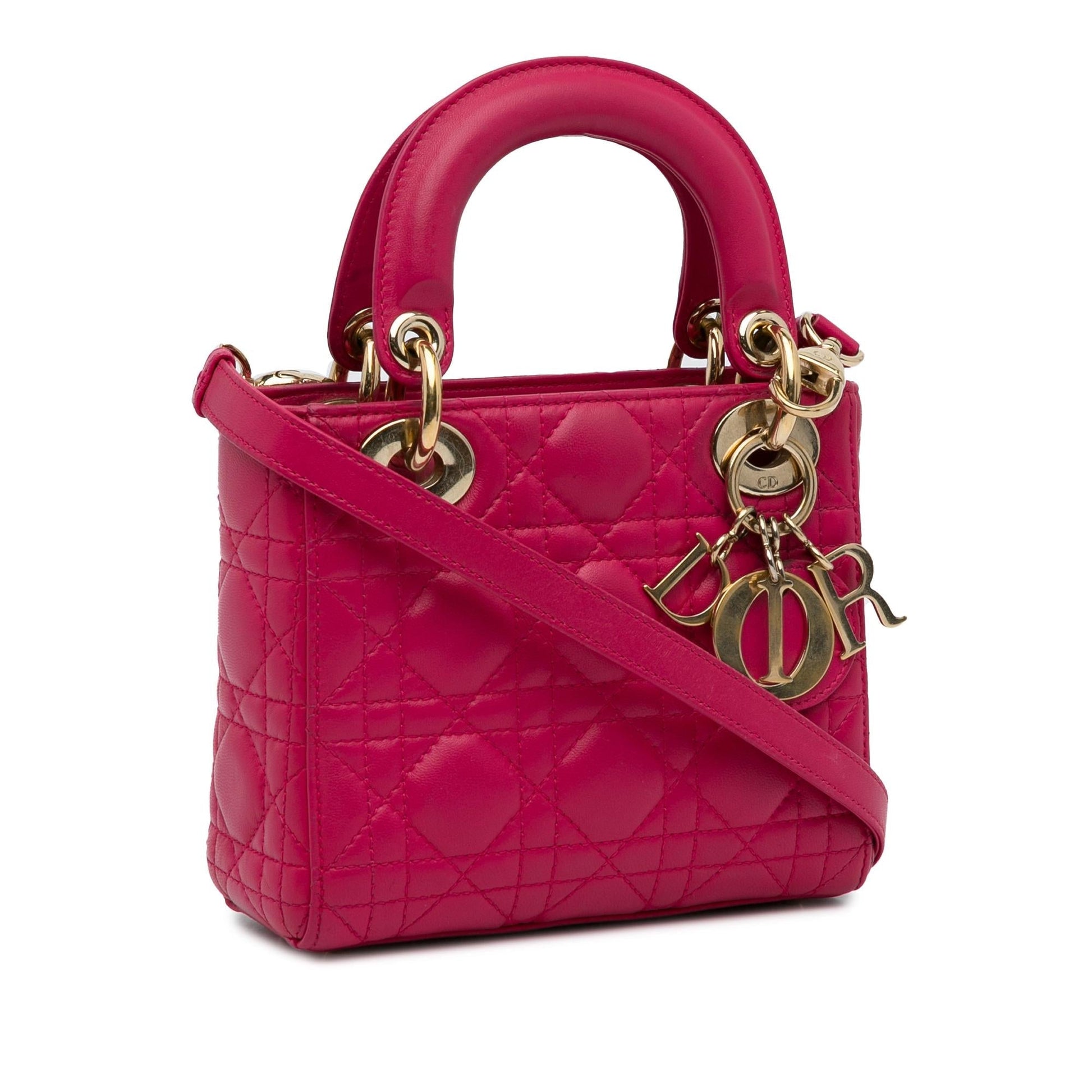 Dior Cannage Lady Satchel Bag Lambskin Mini Lady Dior 13