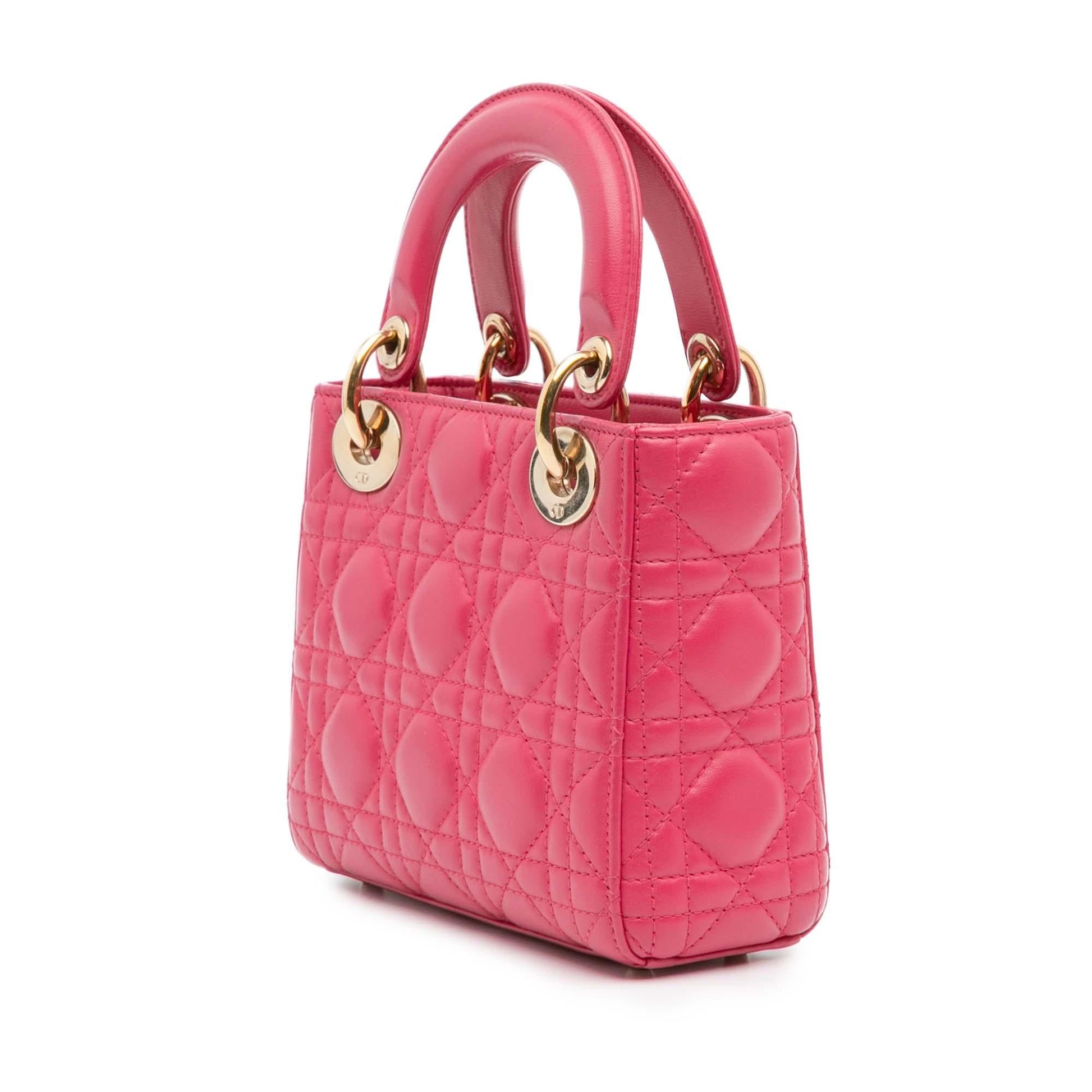 Dior Cannage Lady Satchel Bag Lambskin Mini Lady Dior 14