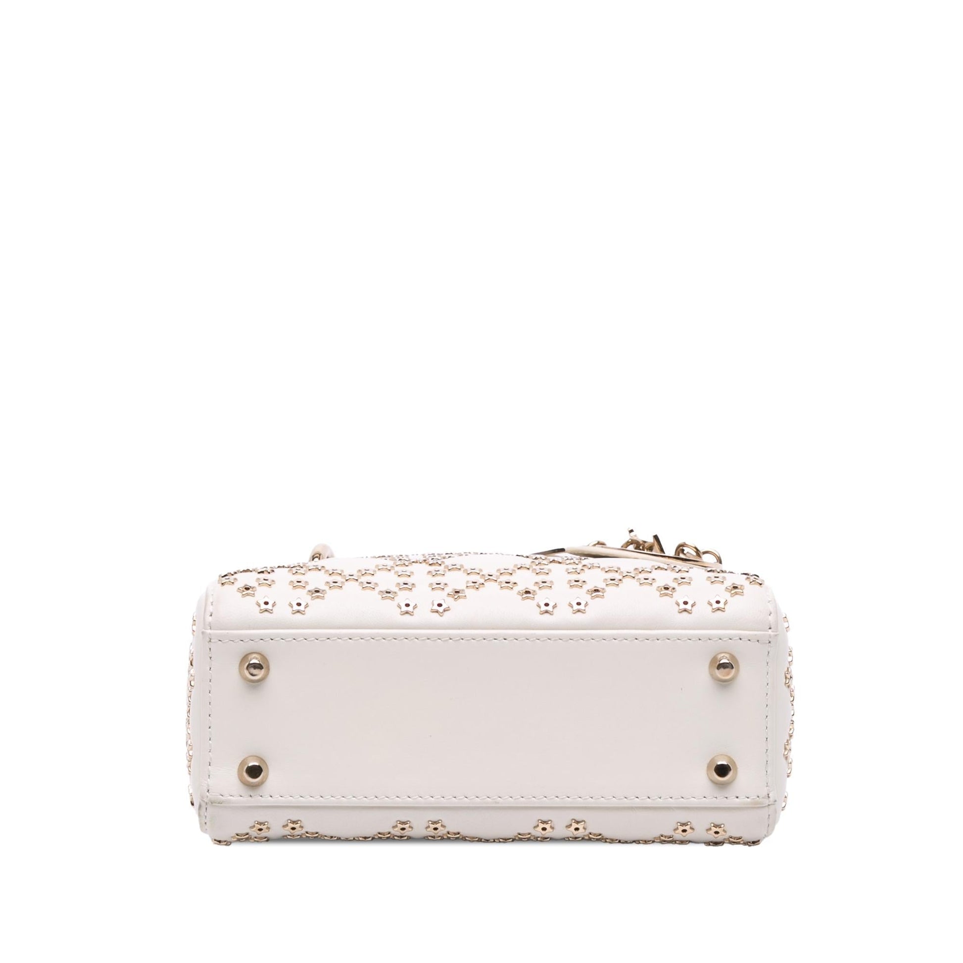 Dior Cannage Lucky Star Studded Lady Satchel Bag Lambskin Mini