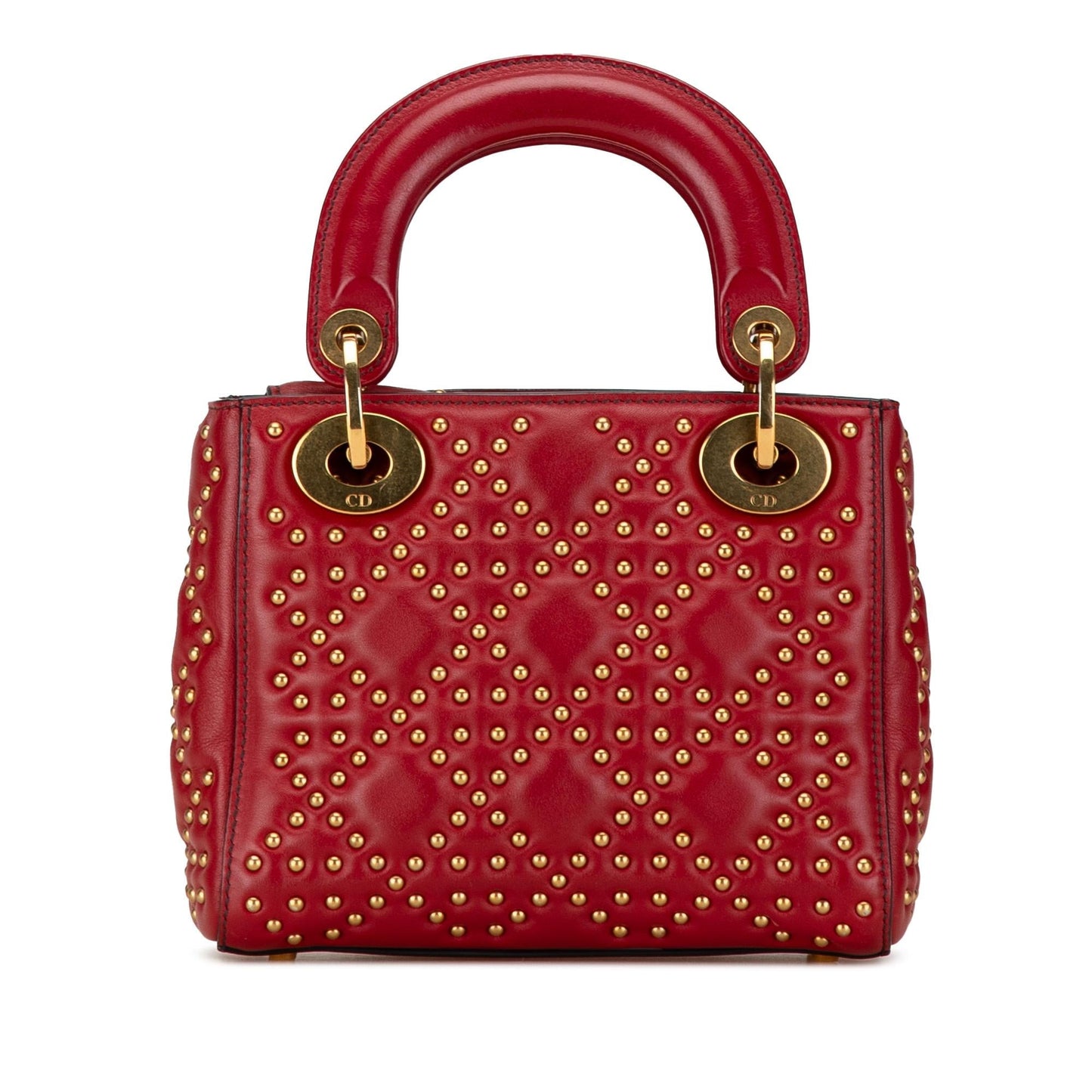 Dior Cannage Studded Supple Lady Shg Fo71Iv Satchel Bag Lambskin Mini