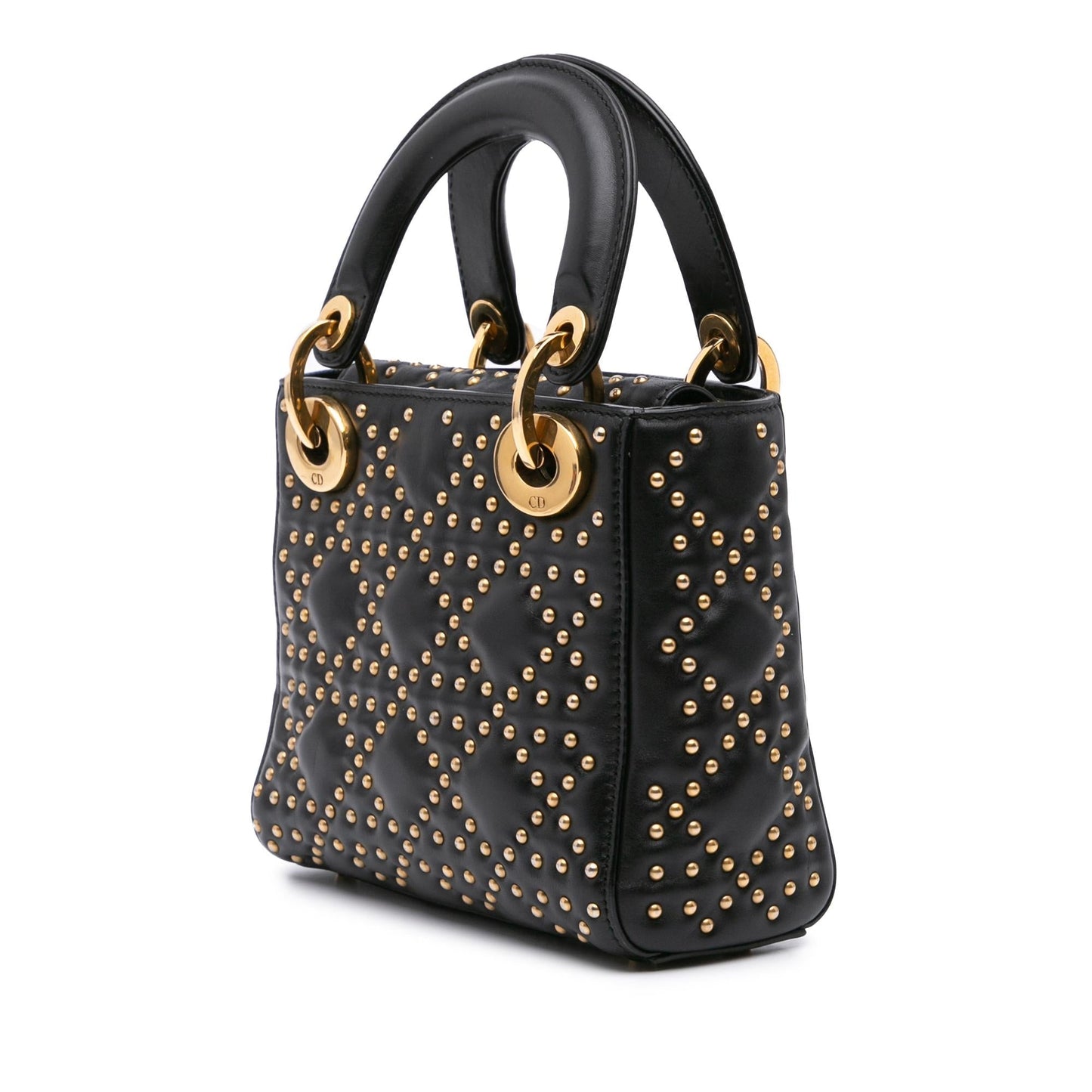 Dior Cannage Studded Supple Lady Satchel Bag Lambskin Mini Supple Lady Dior