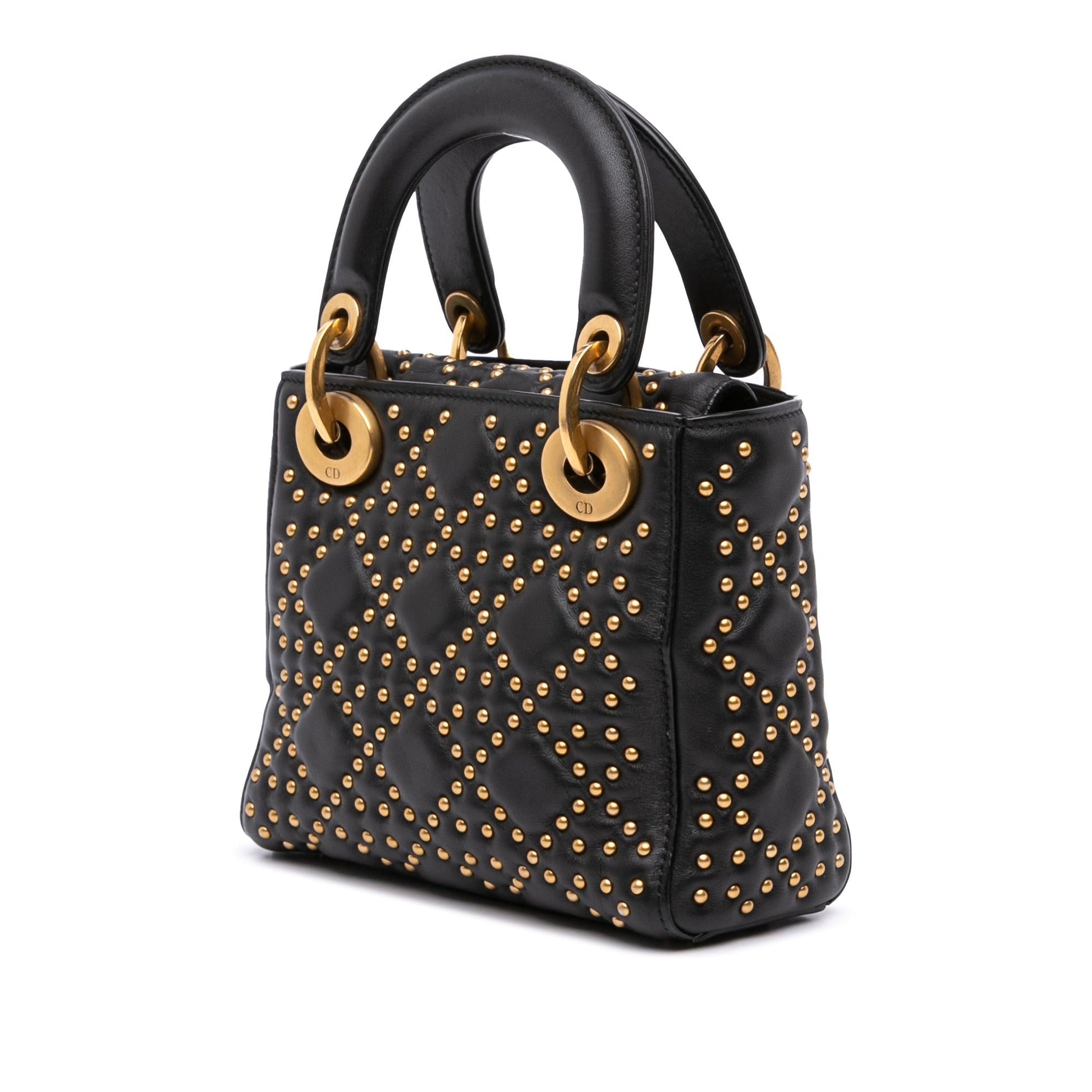 Dior Cannage Studded Supple Lady Satchel Bag Lambskin Mini Lady Dior 2