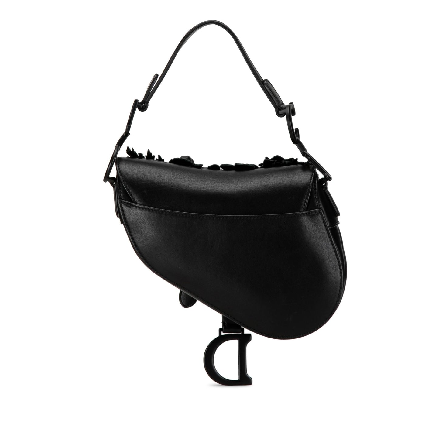 Dior Floral Applique Saddle Shg Pauicp Shoulder Bag Lambskin Mini