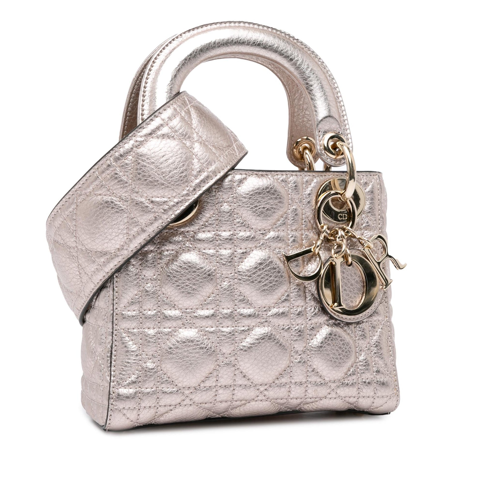 Dior Metallic Calfskin Cannage Supple Lady Shg 6Rxkqg Satchel Mini Satchel Bag