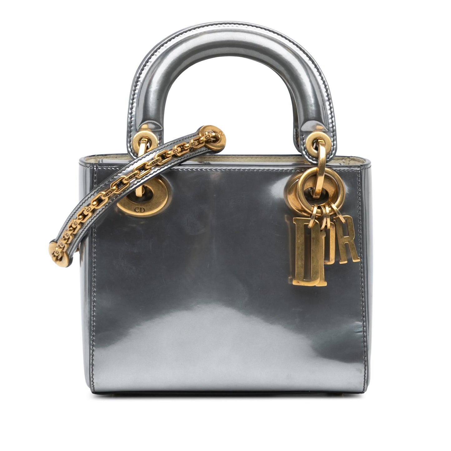 Dior Metallic Glazed Calfskin Lady Satchel Bag Mini
